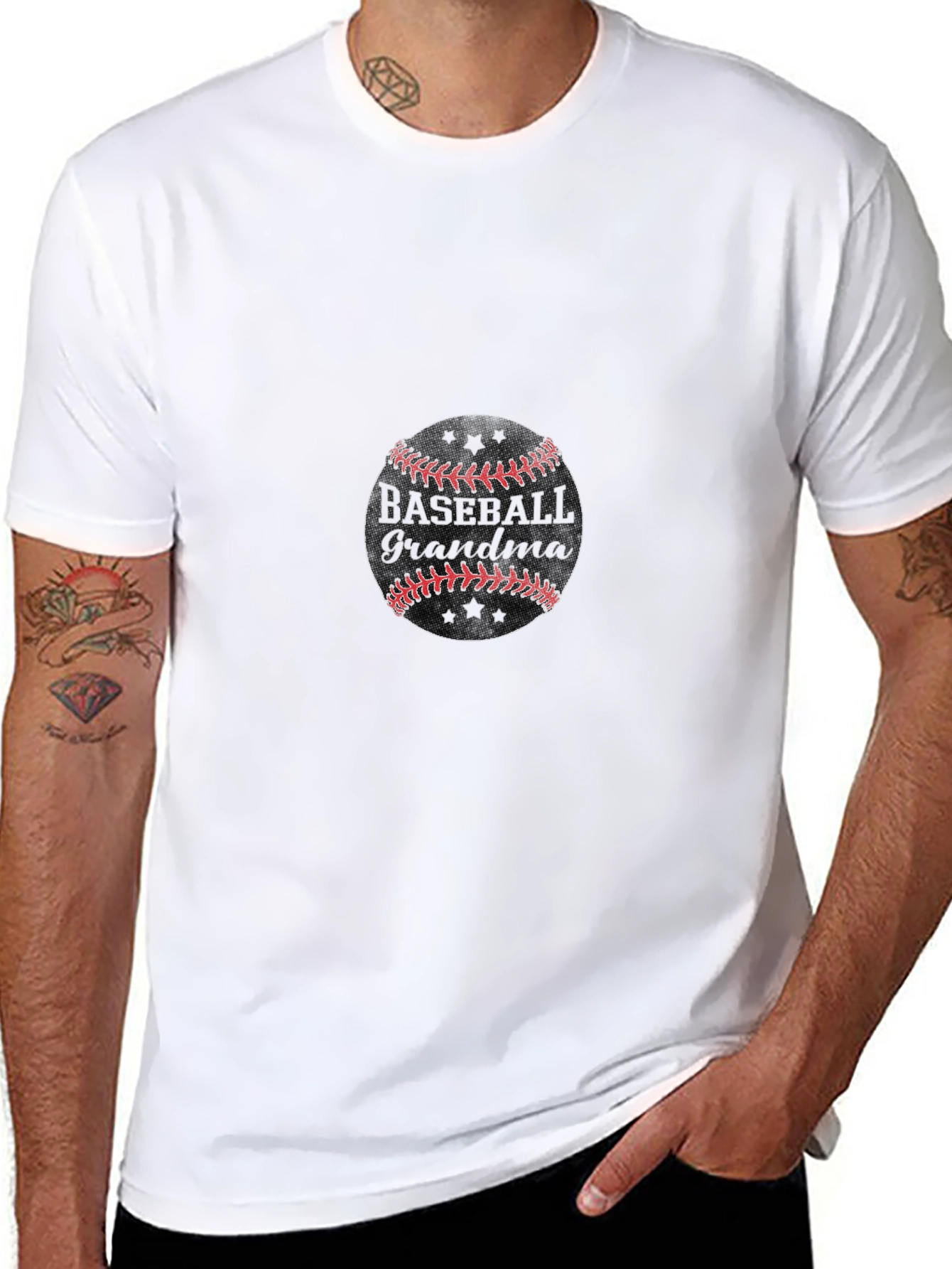 Baseball Grandma Graphic Tee - Black