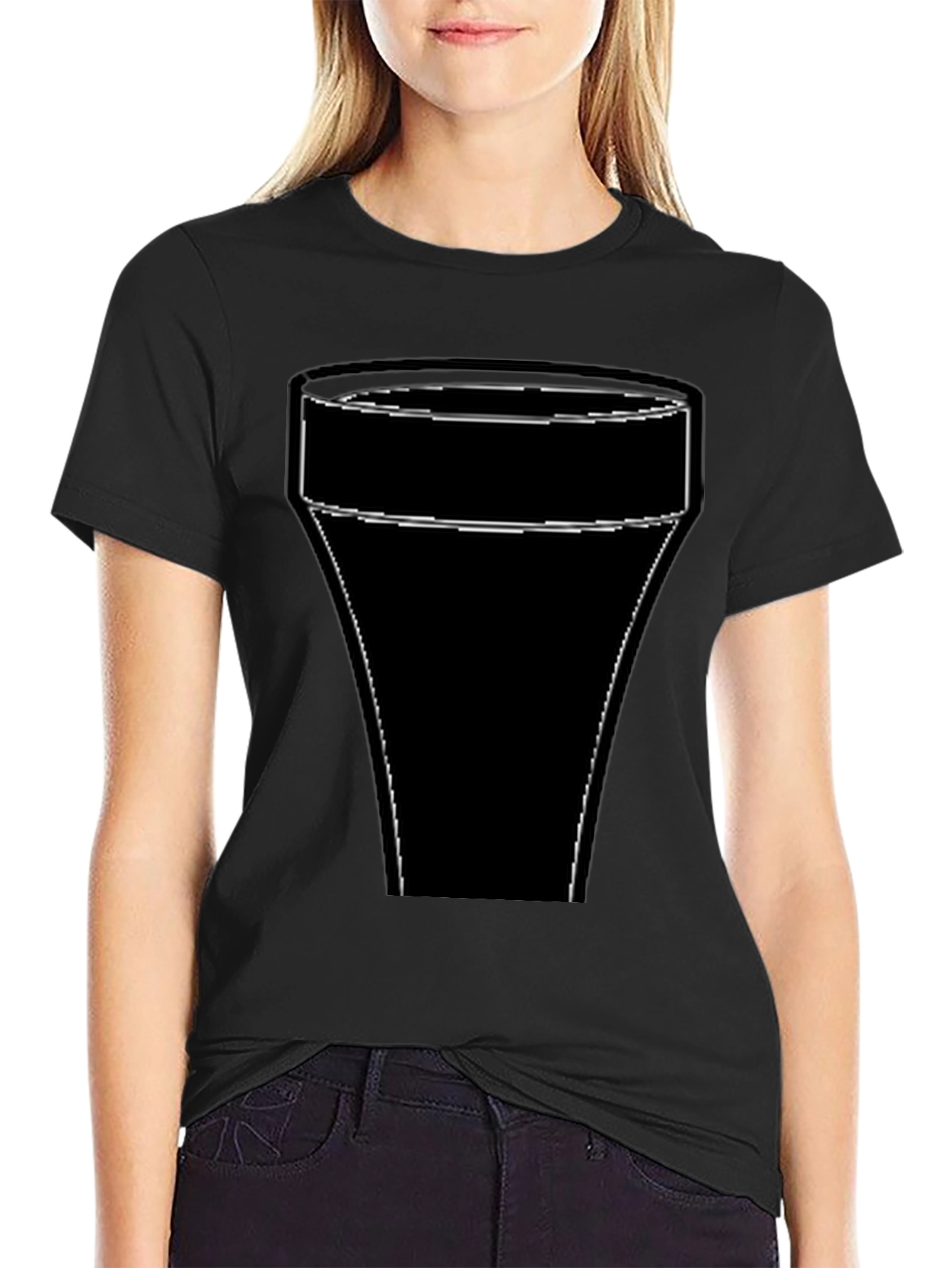 Abstract Glass Design Black T-Shirt