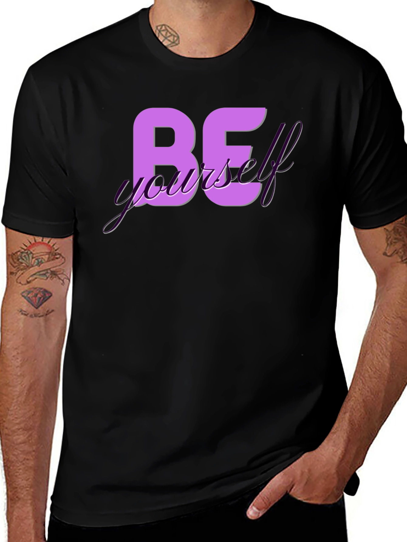 Be Yourself Graphic Tee - Trendy Black T-Shirt