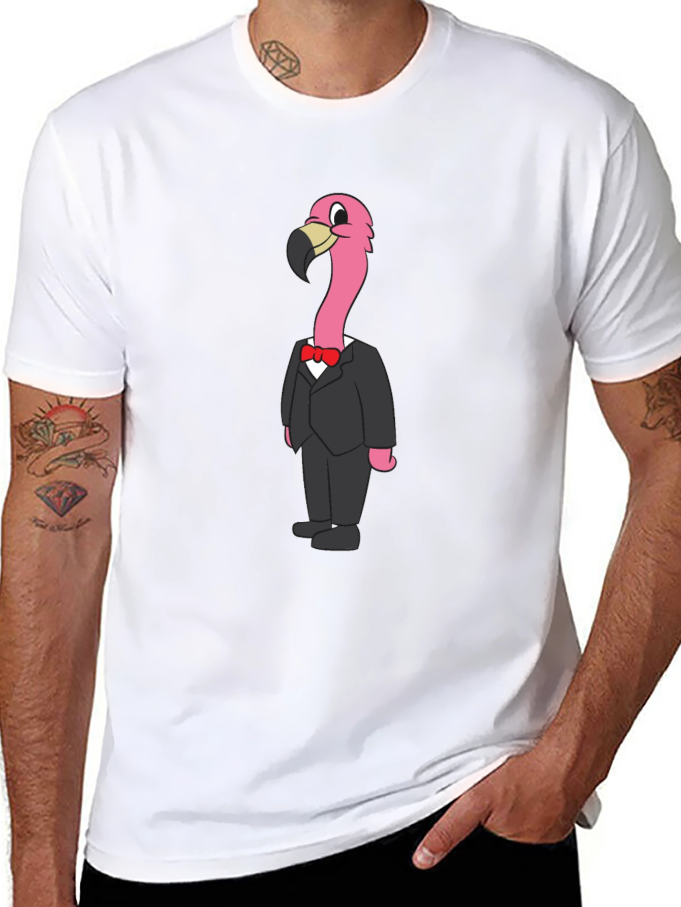 Flamingo in a Suit Graphic T-Shirt