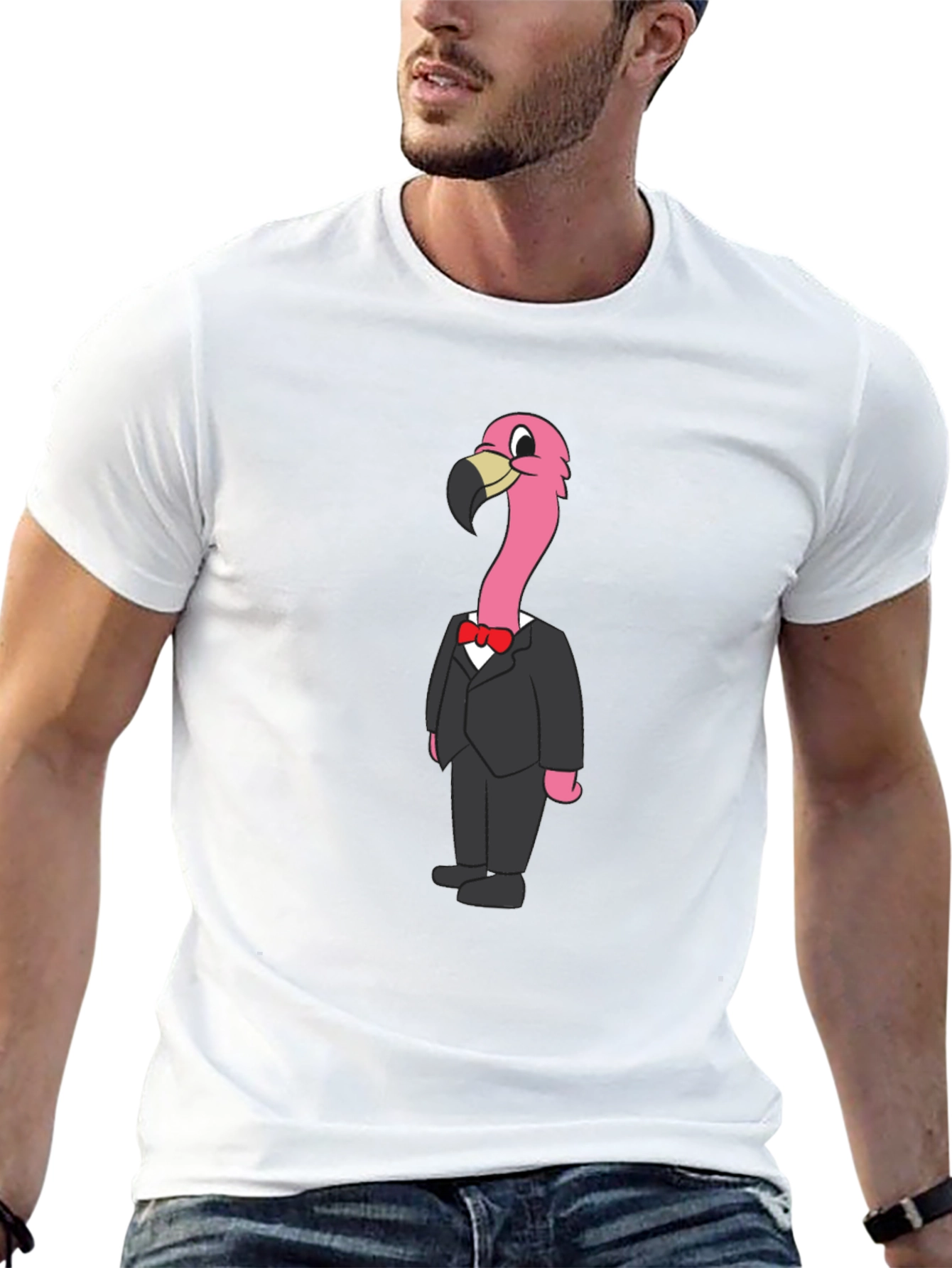 Flamingo in a Suit Graphic T-Shirt