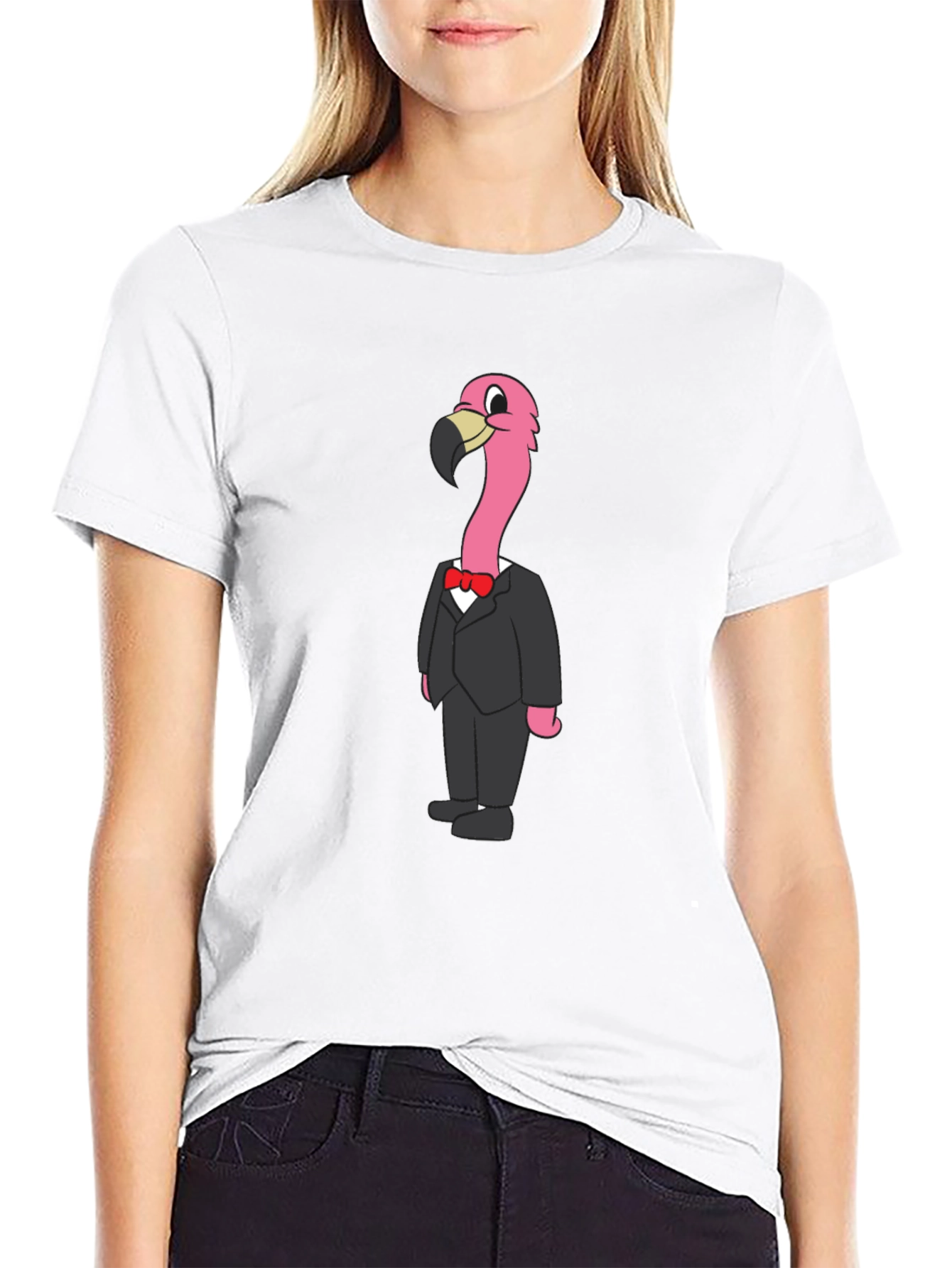 Flamingo in a Suit Graphic T-Shirt