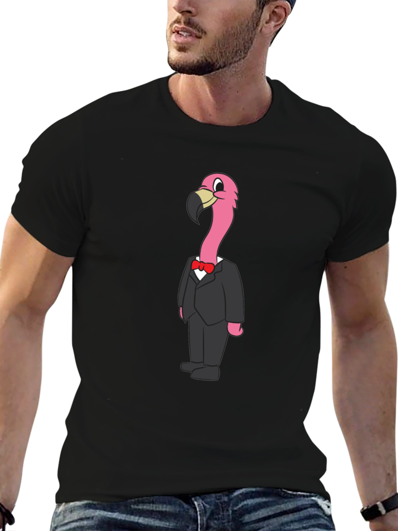 Flamingo in a Suit Graphic T-Shirt