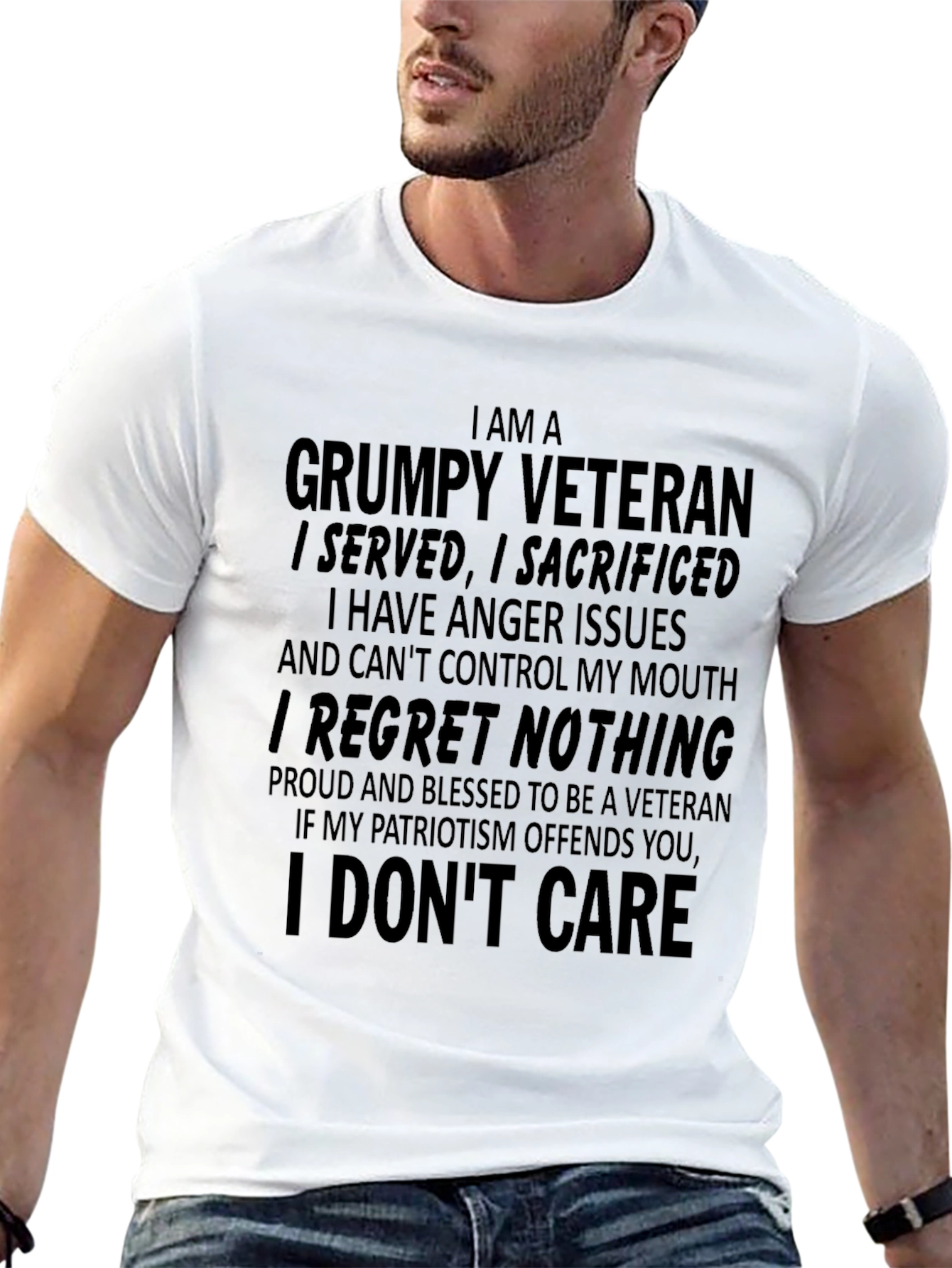 Grumpy Veteran T-Shirt: I Regret Nothing