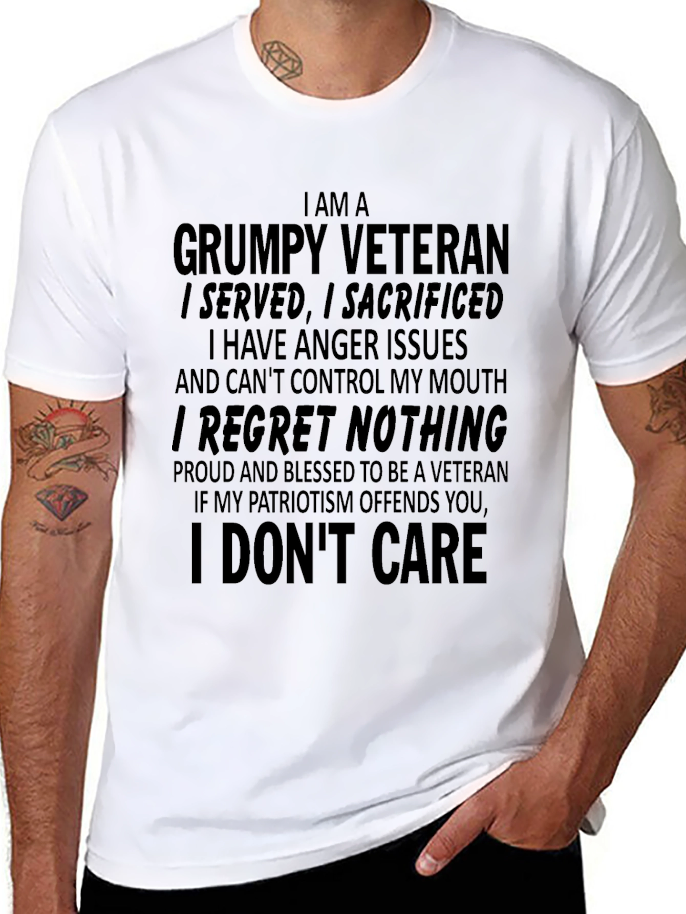 Grumpy Veteran T-Shirt: I Regret Nothing