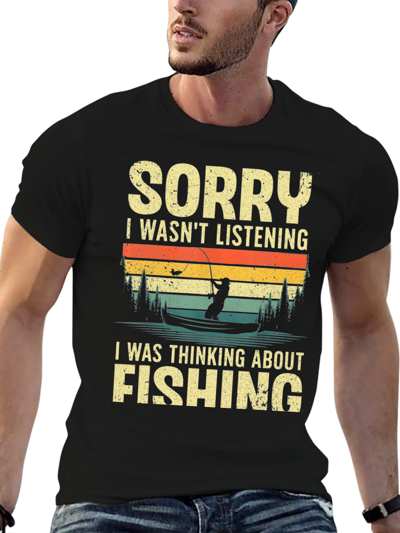 Sorry Fishing Graphic T-Shirt