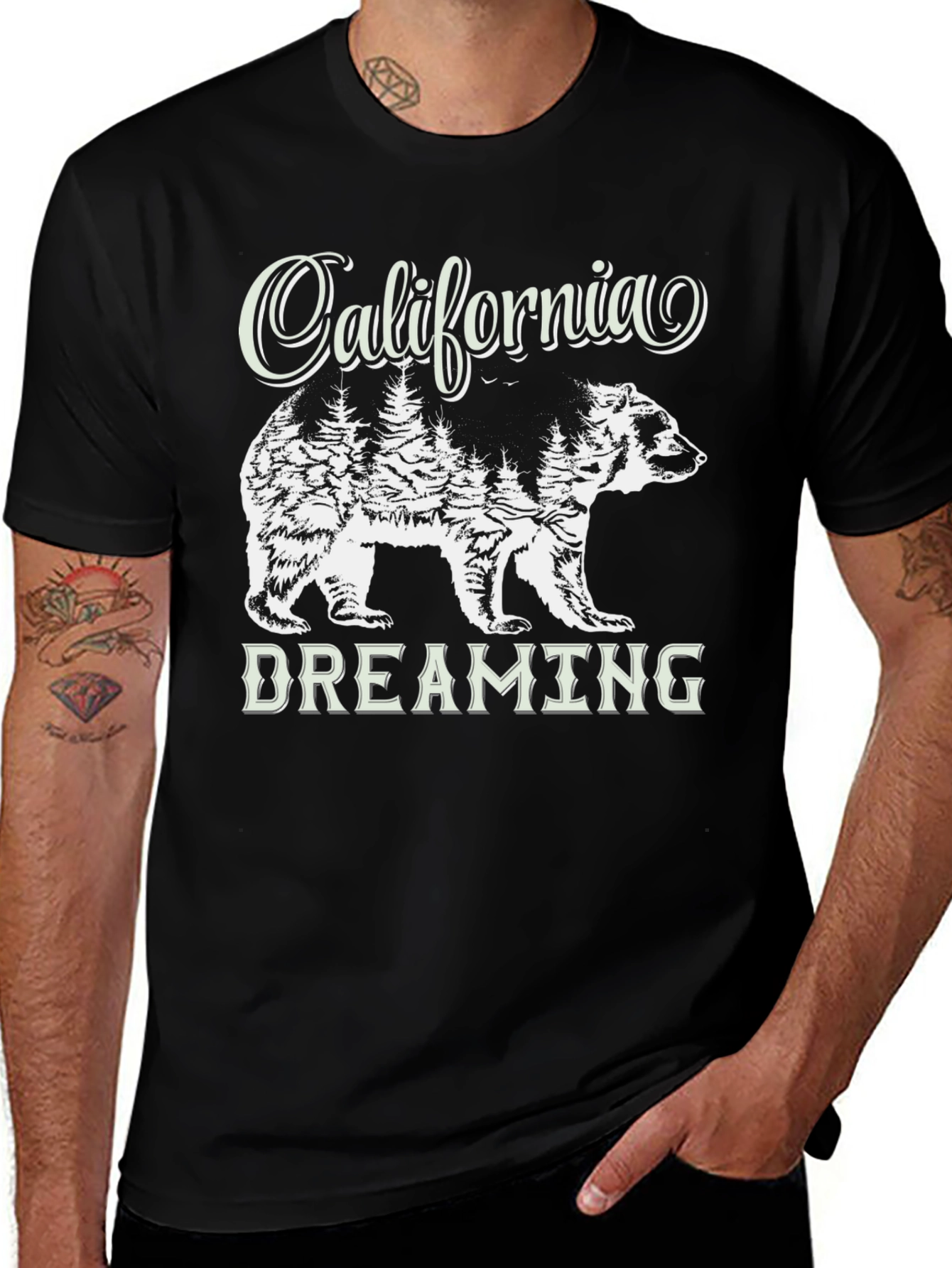 California Dreaming Bear Graphic T-Shirt