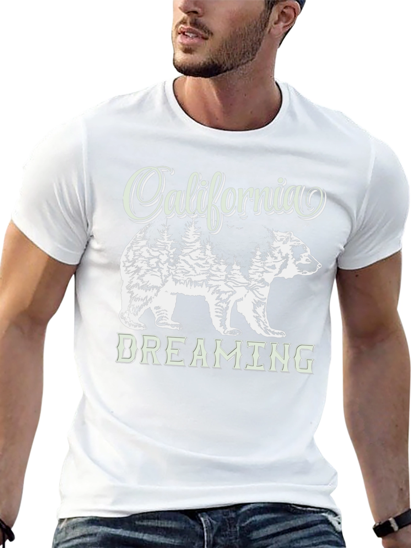 California Dreaming Bear Graphic T-Shirt