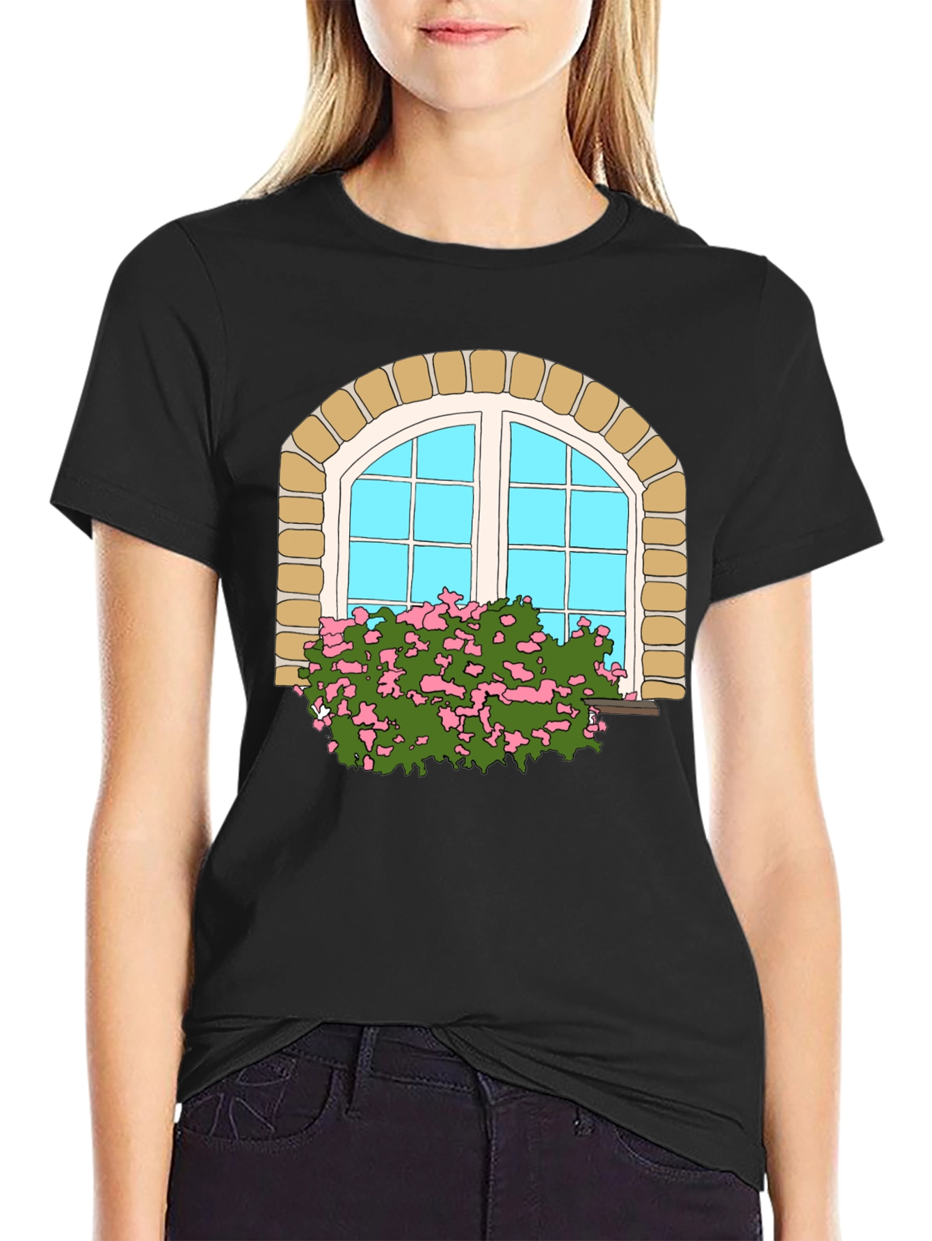Arched Window Graphic Tee - Unique Design