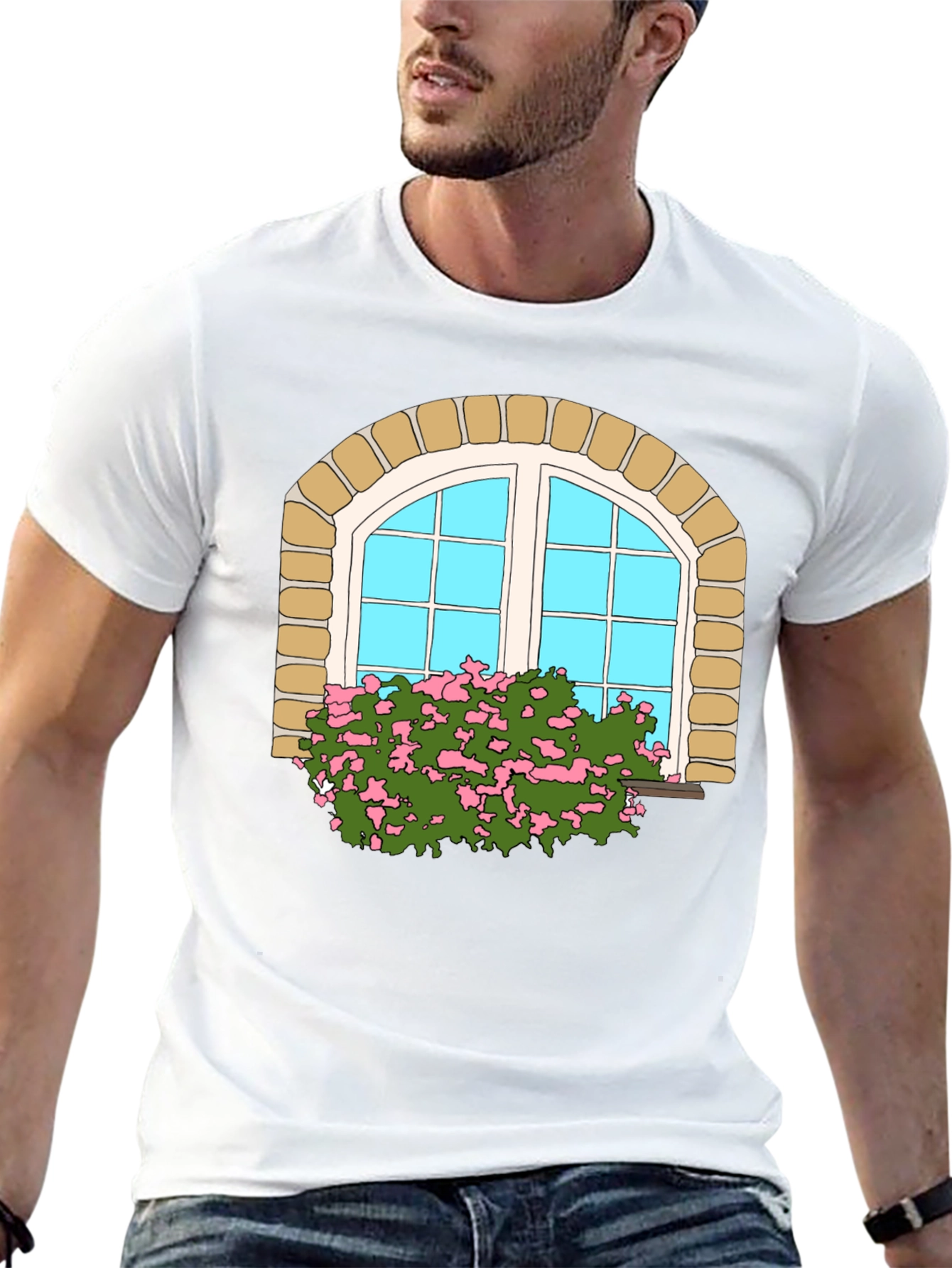 Arched Window Graphic Tee - Unique Design