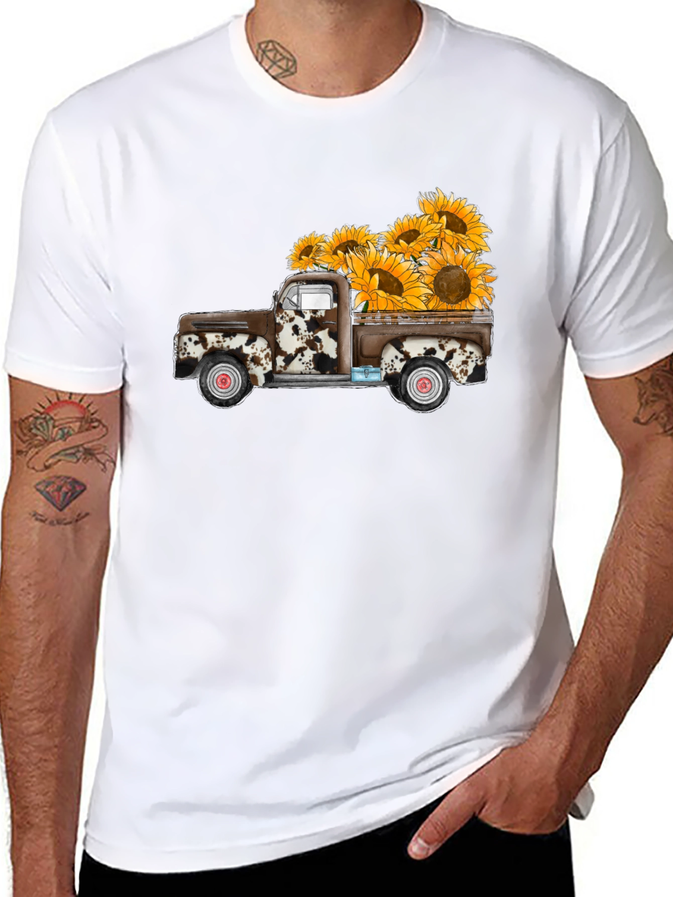 Sunflower Truck Graphic Tee - Casual Comfort