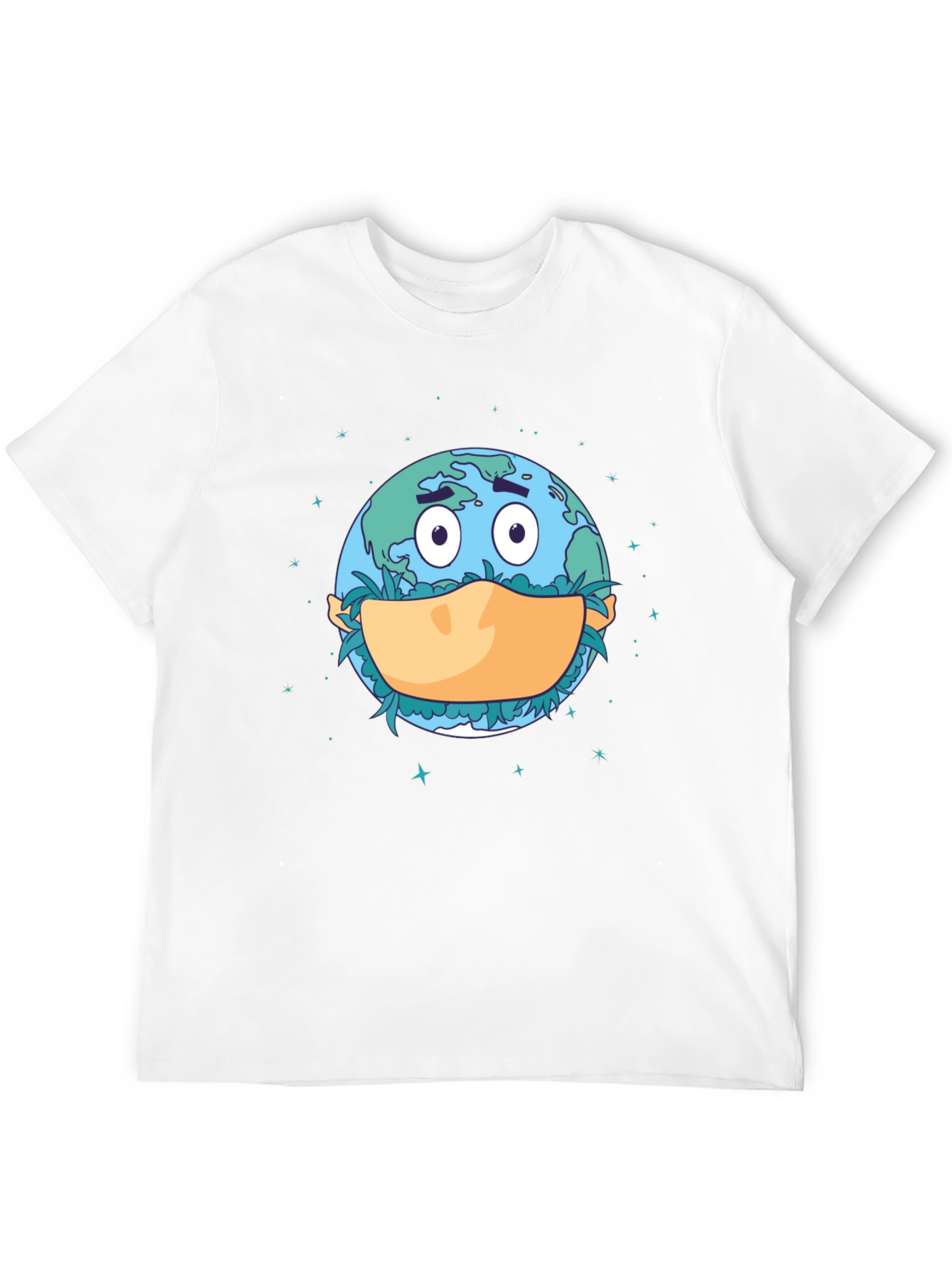 Earth Wearing Mask Graphic T-Shirt