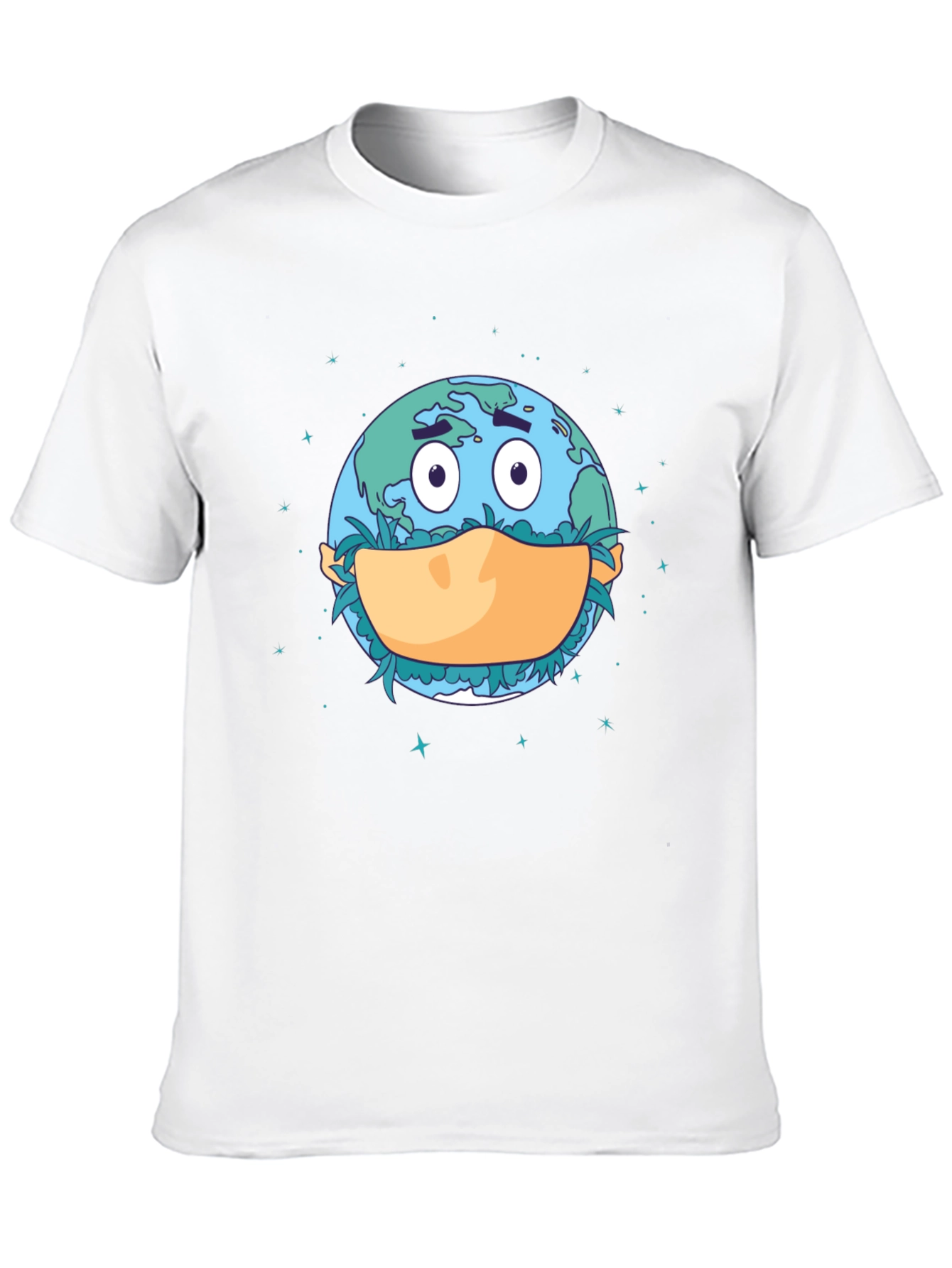 Earth Wearing Mask Graphic T-Shirt