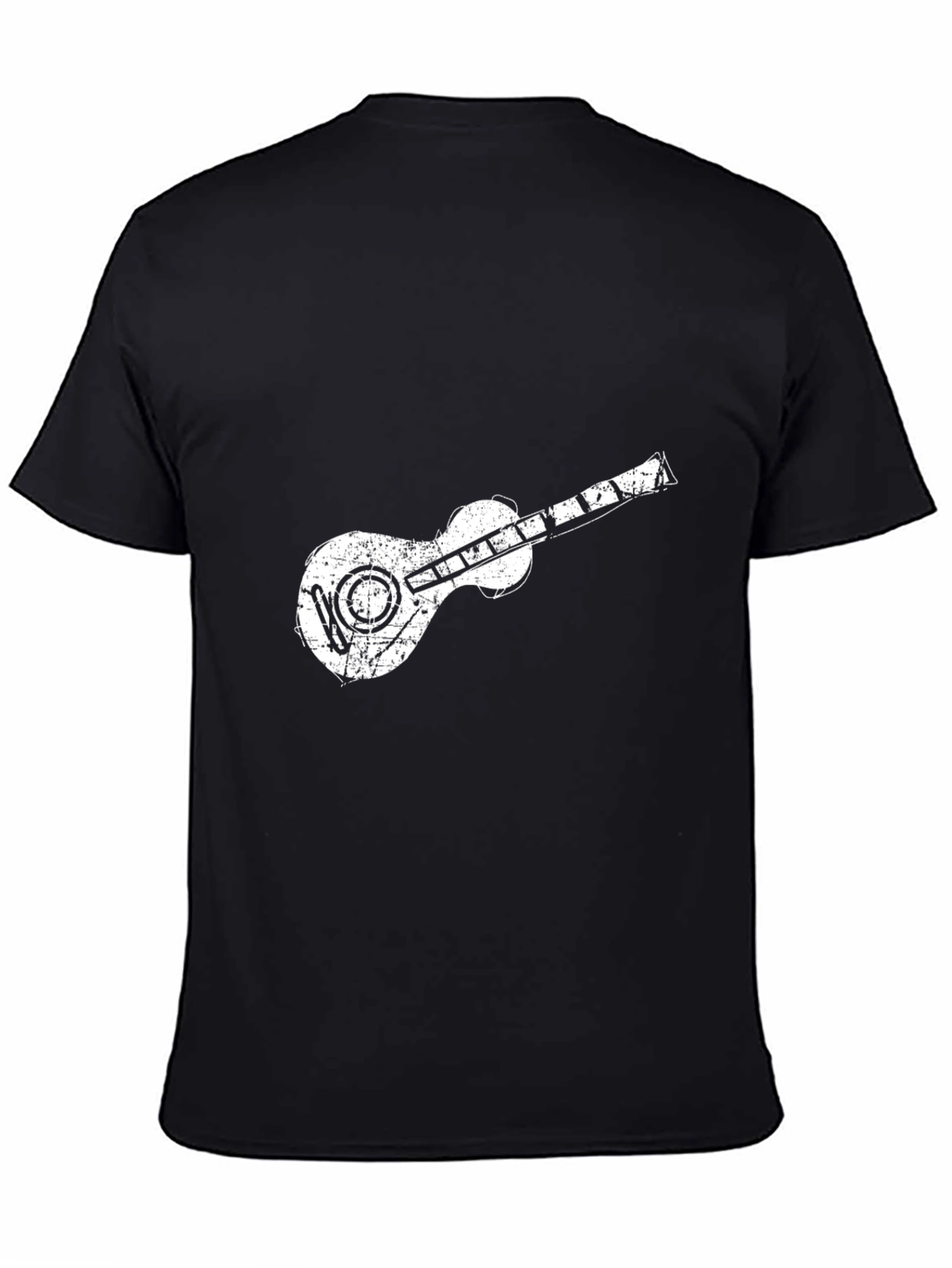 Distressed Guitar Graphic T-Shirt - Black