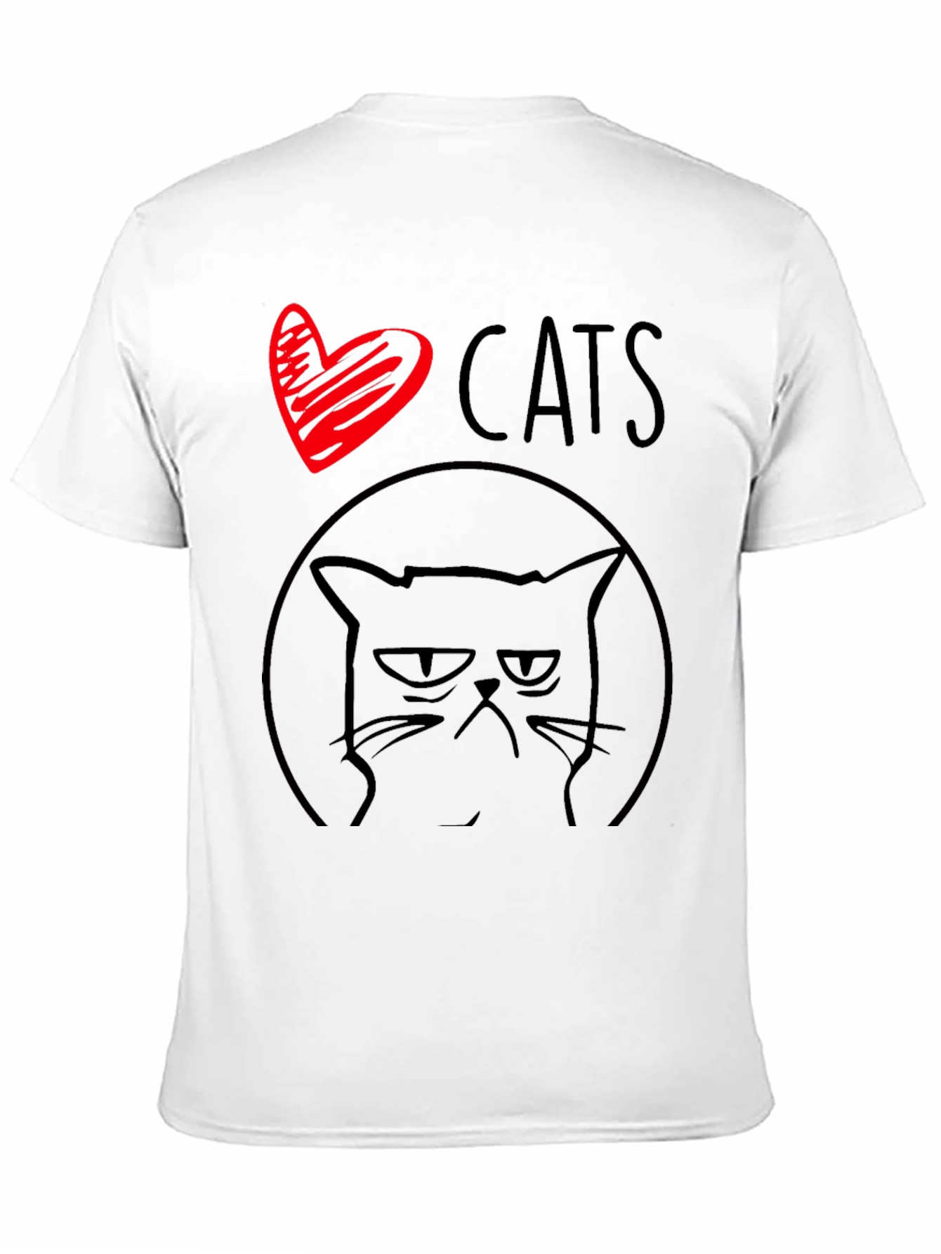 I Heart Cats Grumpy Cat Graphic Tee - Black