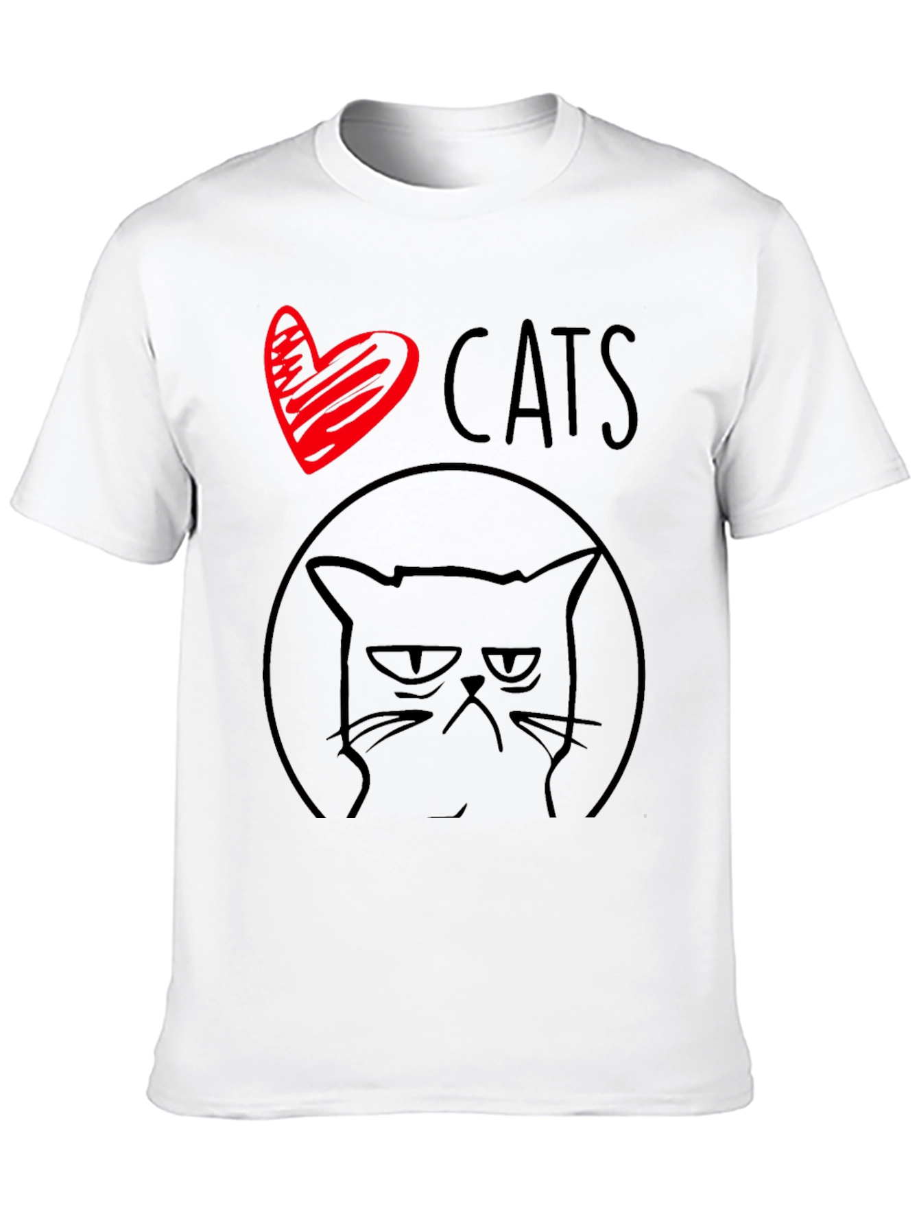 I Heart Cats Grumpy Cat Graphic Tee - Black