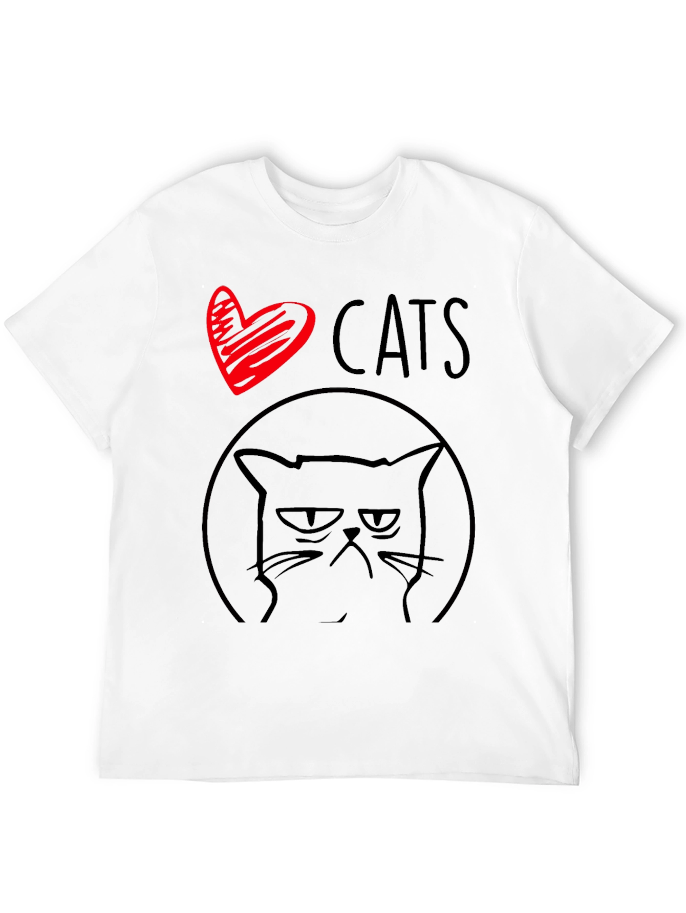 I Heart Cats Grumpy Cat Graphic Tee - Black