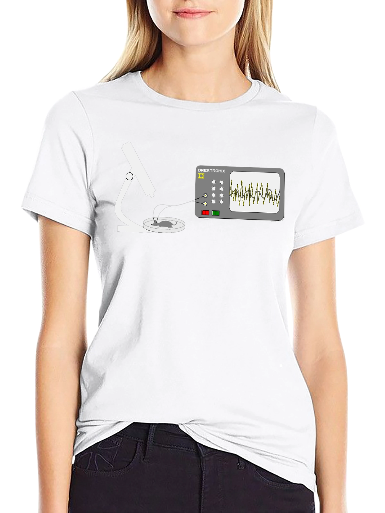 Lab Science T-Shirt: Microscope & Oscilloscope Design