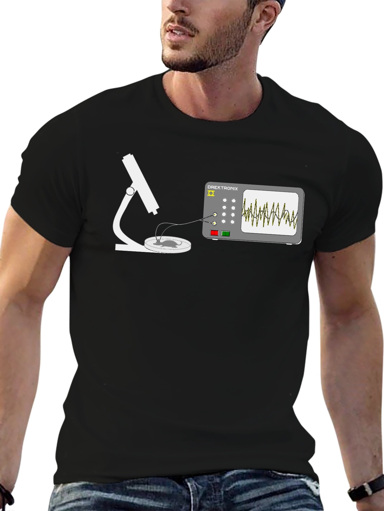 Lab Science T-Shirt: Microscope & Oscilloscope Design
