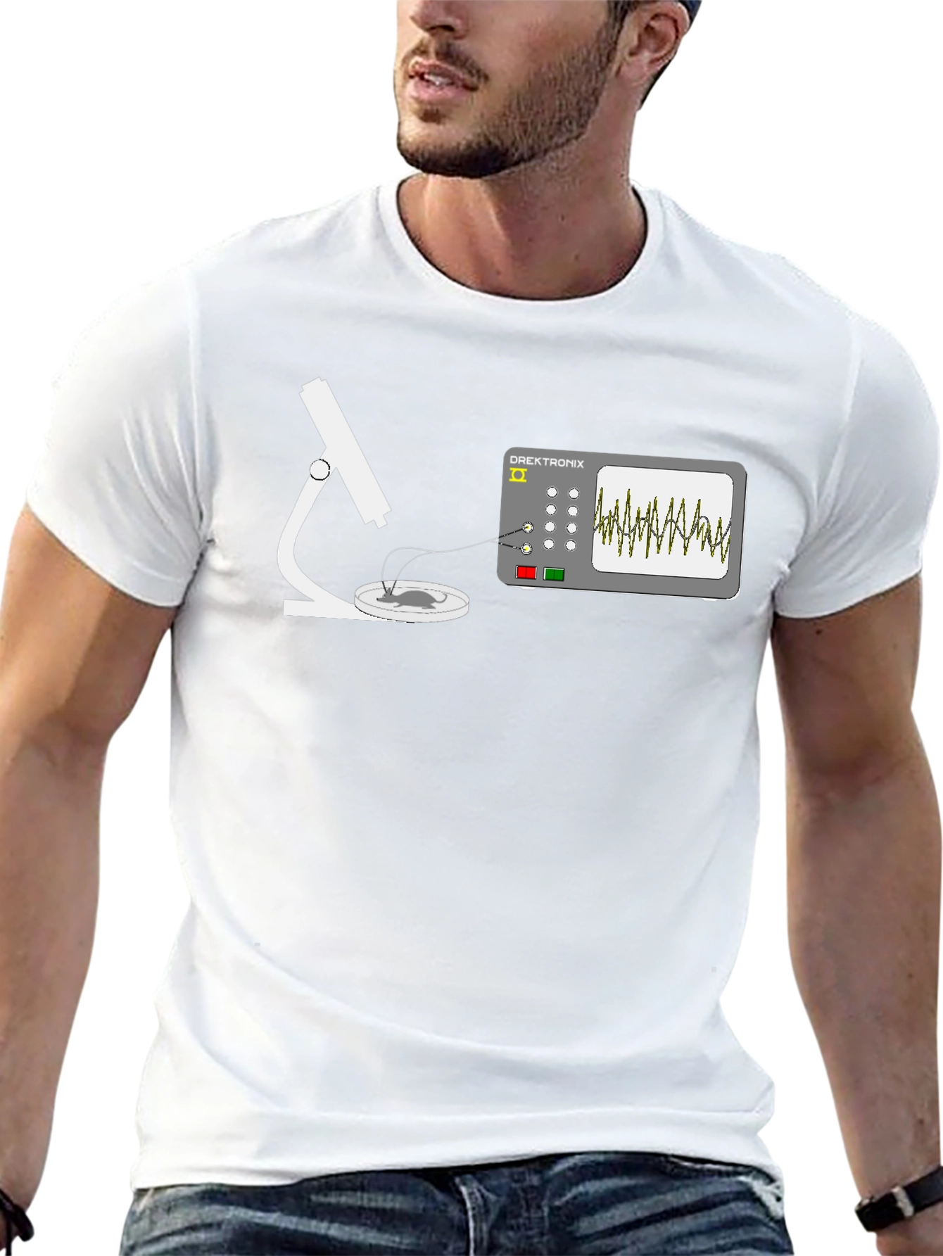 Lab Science T-Shirt: Microscope & Oscilloscope Design