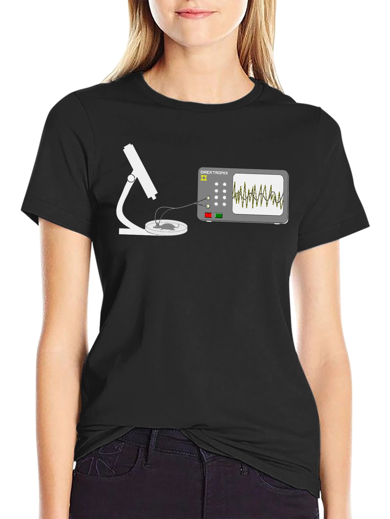 Lab Science T-Shirt: Microscope & Oscilloscope Design
