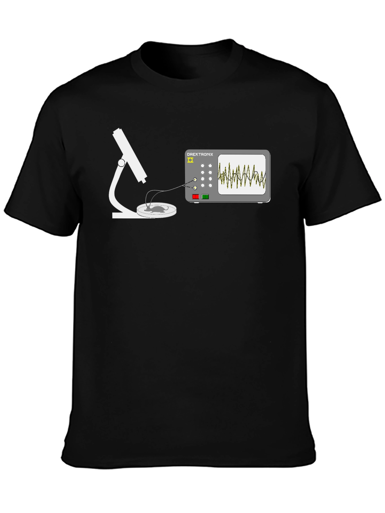 Lab Science T-Shirt: Microscope & Oscilloscope Design