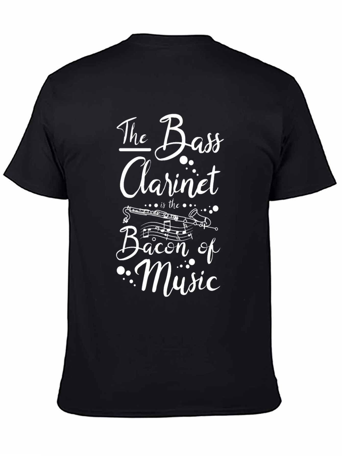 The Bass Clarinet Bacon of Music Black T-Shirt