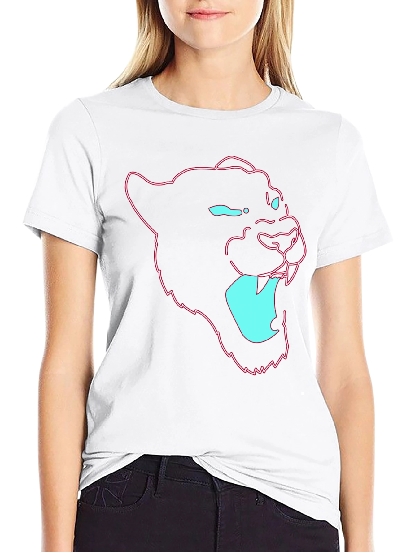 Neon Panther Graphic Tee - Mens Black T-Shirt