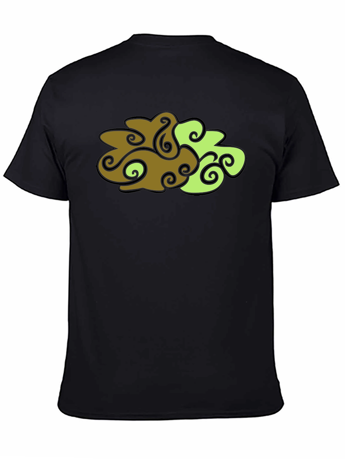 Abstract Cloud Design Black T-Shirt