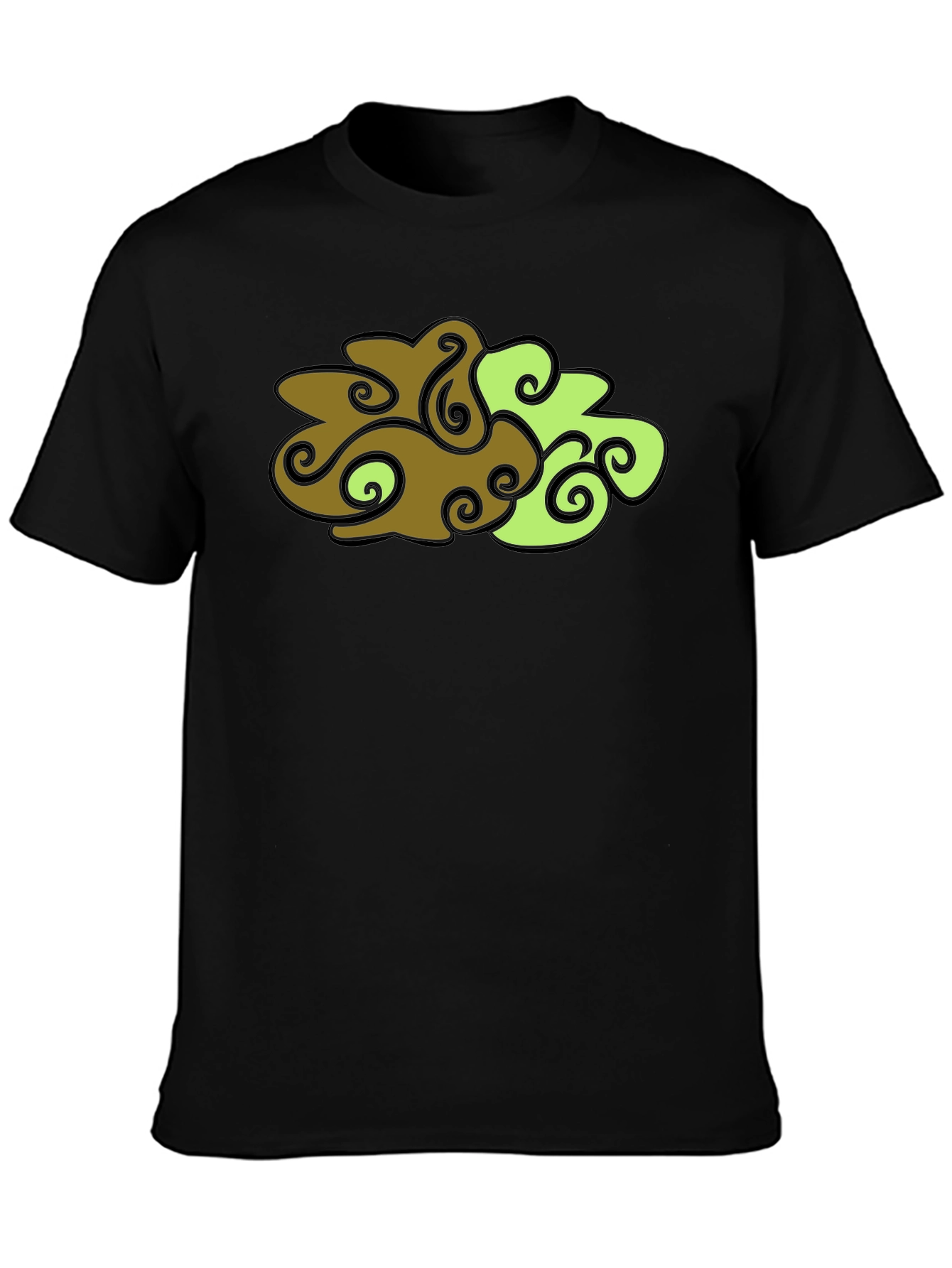 Abstract Cloud Design Black T-Shirt