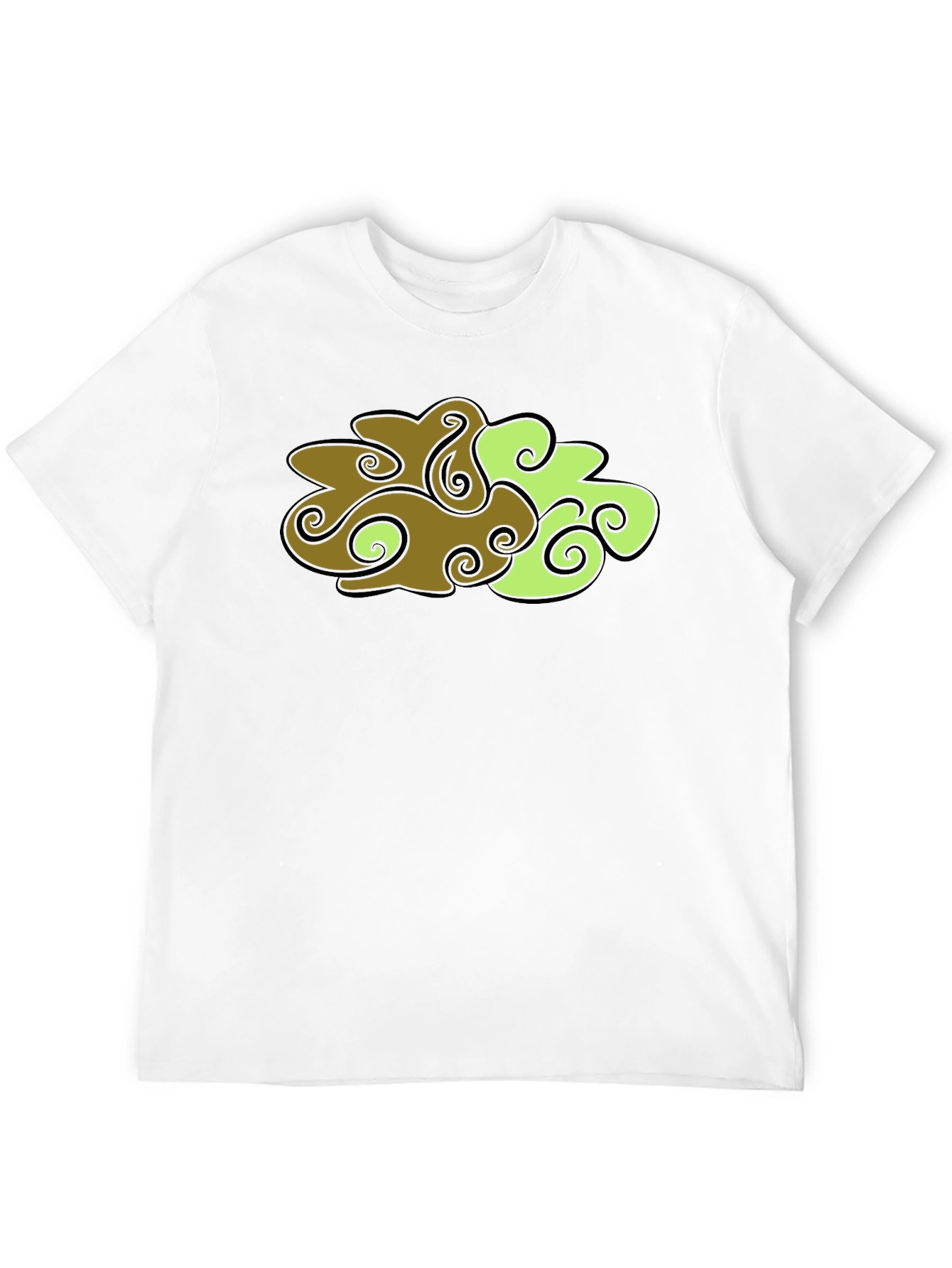 Abstract Cloud Design Black T-Shirt