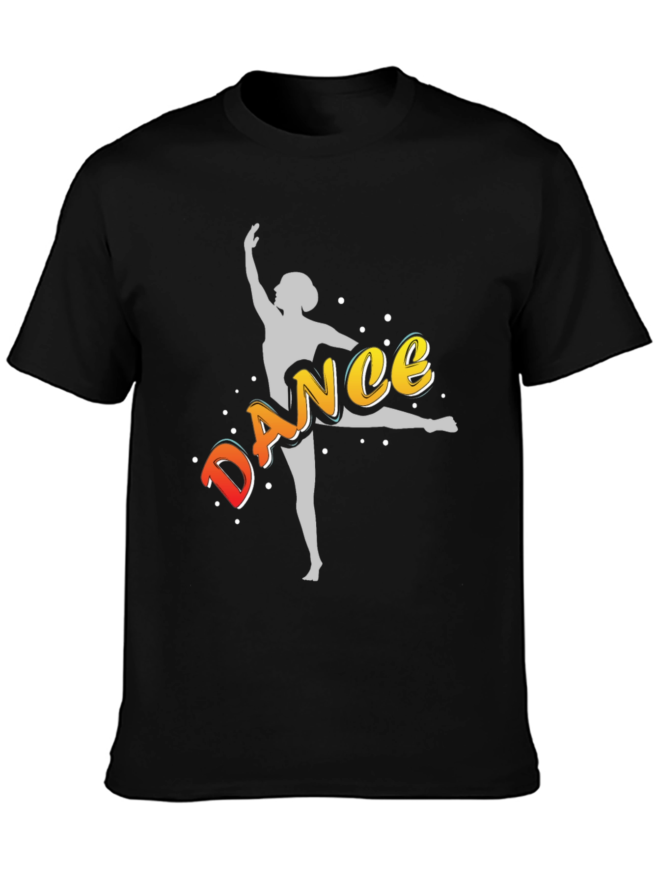 Dance Graphic T-Shirt - Black Cotton Blend Tee