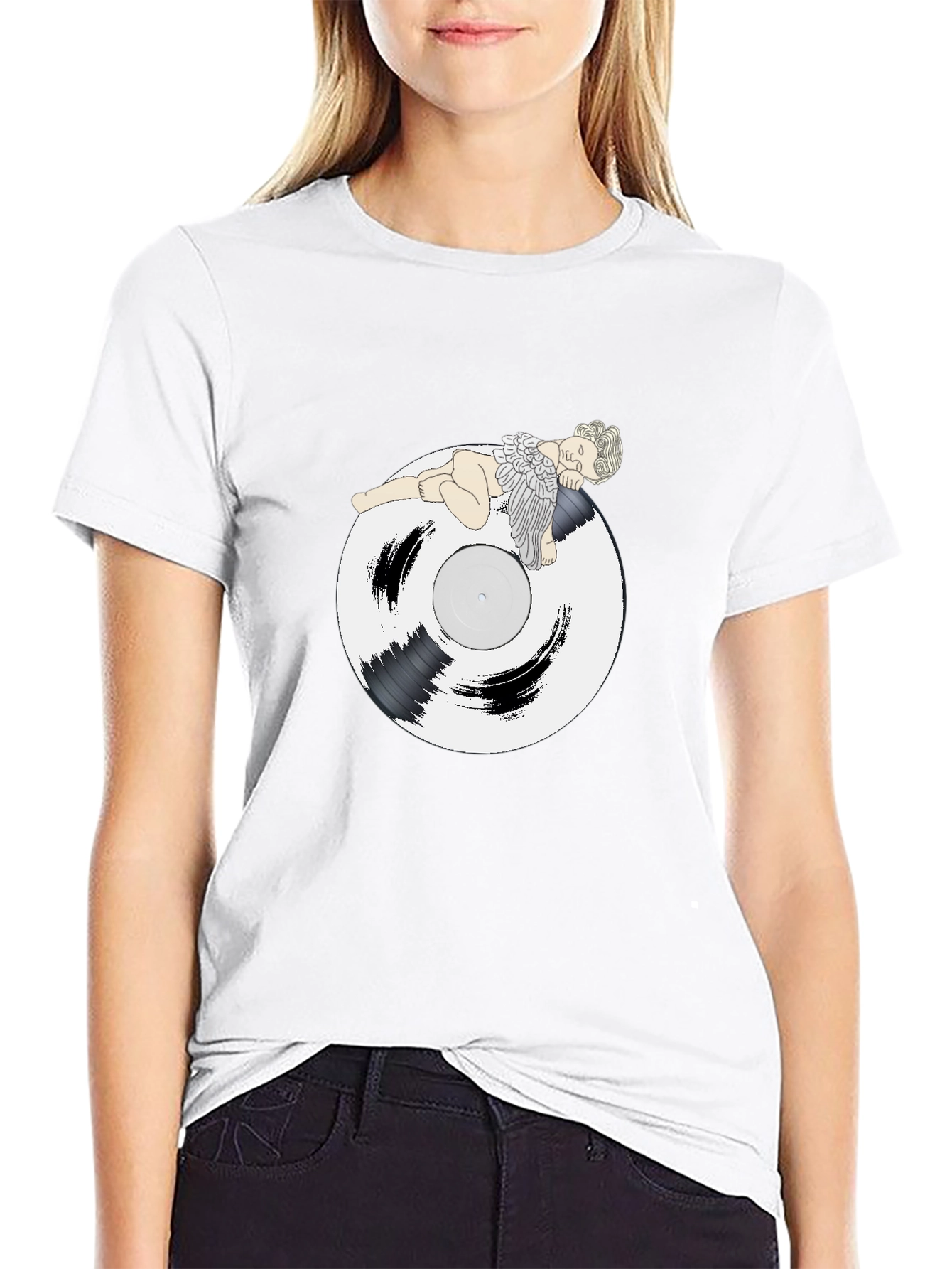 Angel Vinyl Record Graphic T-Shirt