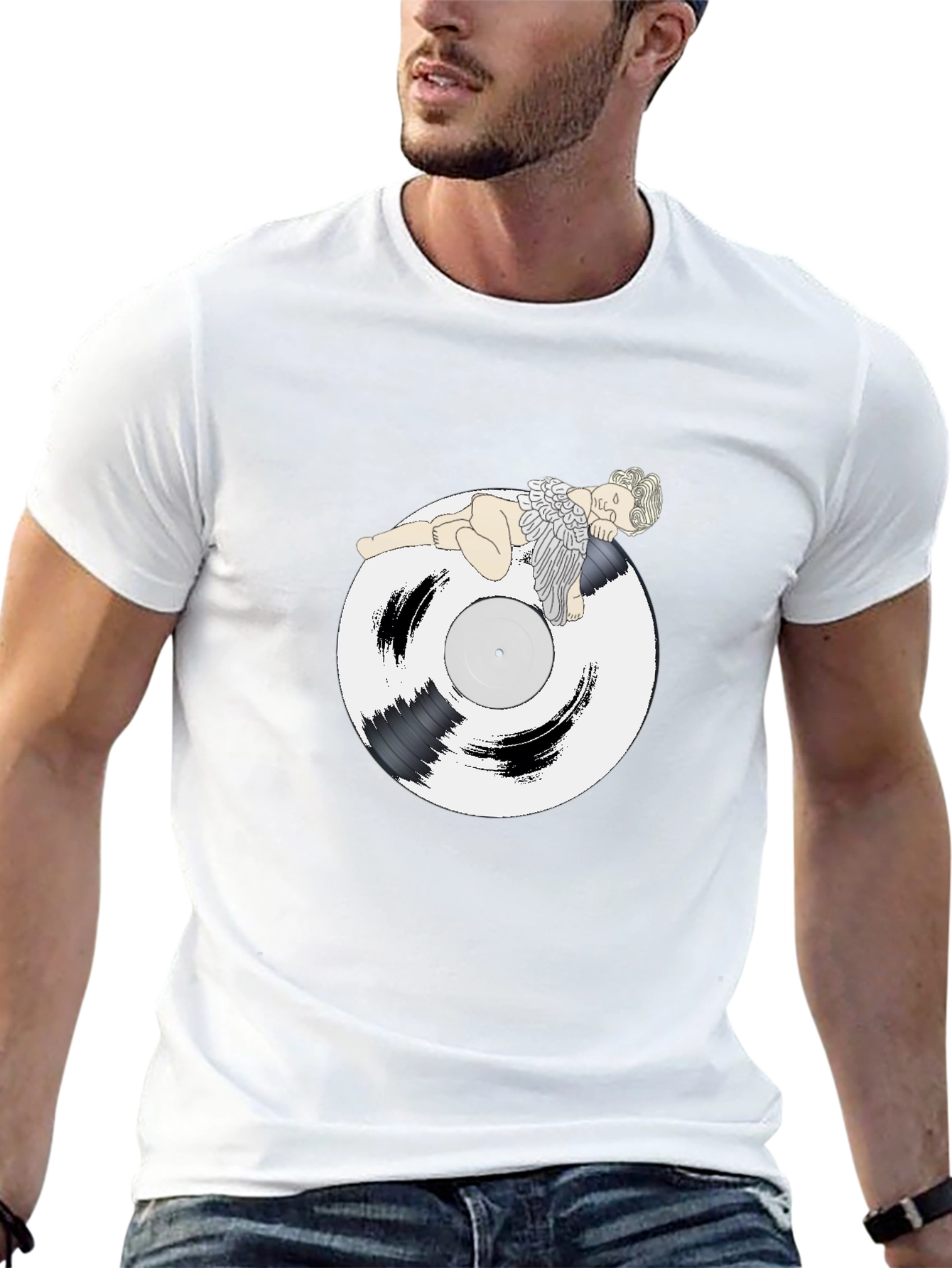 Angel Vinyl Record Graphic T-Shirt
