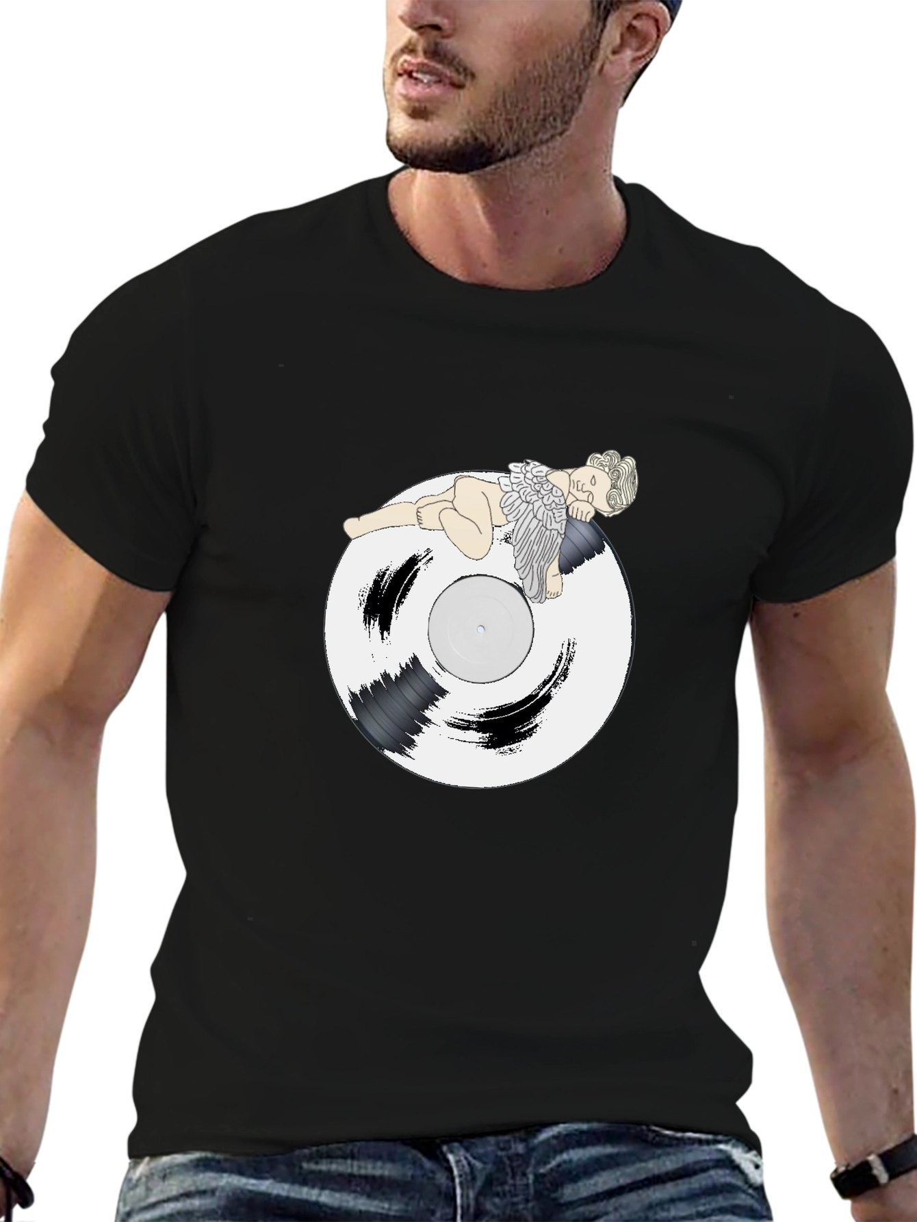 Angel Vinyl Record Graphic T-Shirt