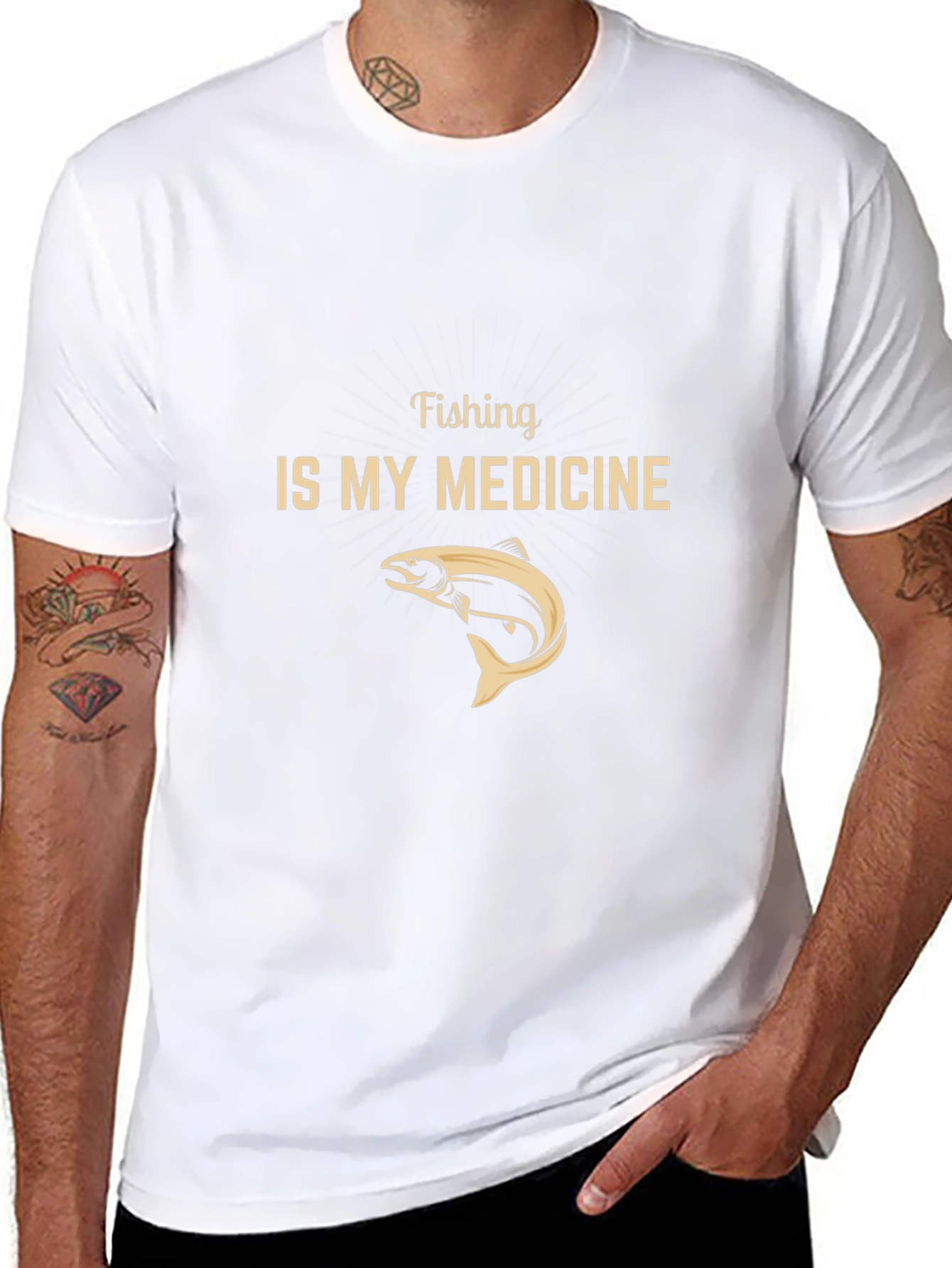 Fishing is My Medicine Black Graphic Tee