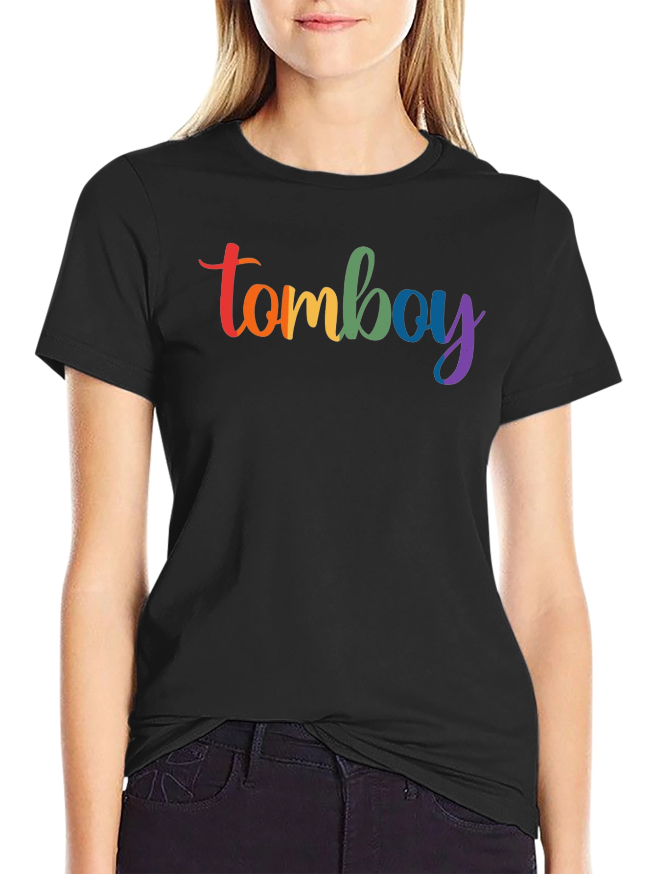 Rainbow Tomboy Graphic Black T-Shirt