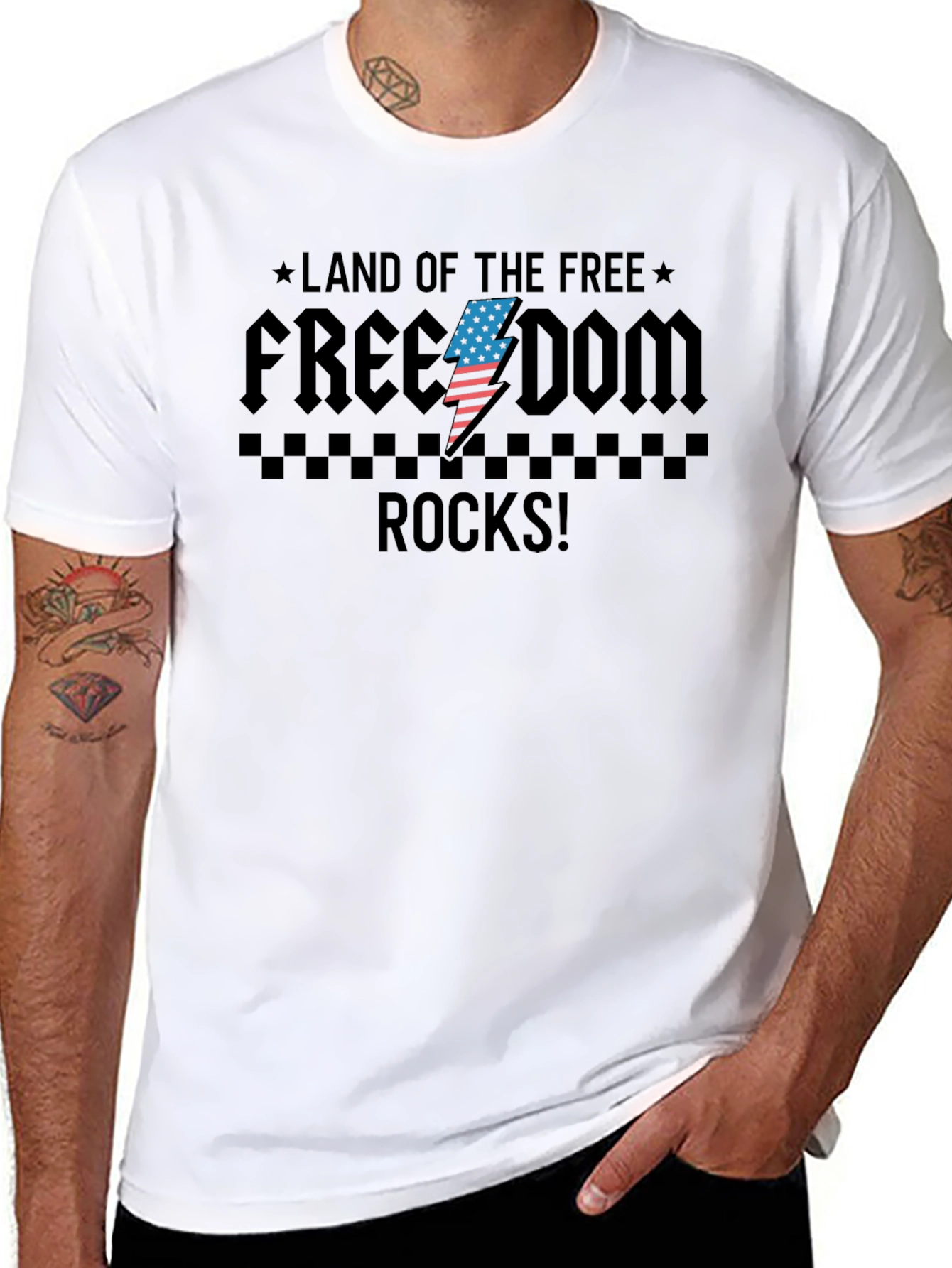 Freedom Rocks Graphic T-Shirt - Patriotic Design