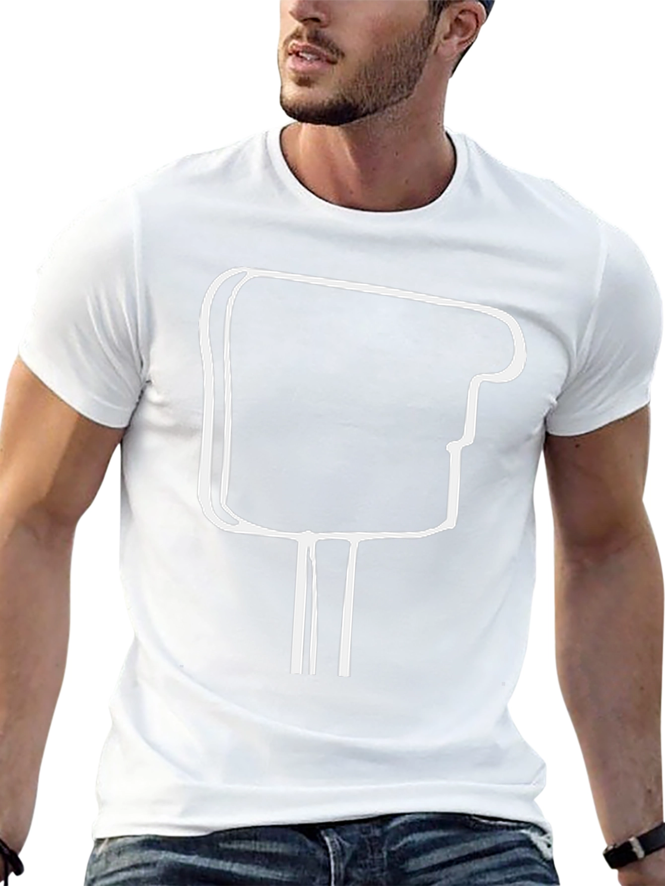 Cool Black T-Shirt with Abstract White Graphic Design