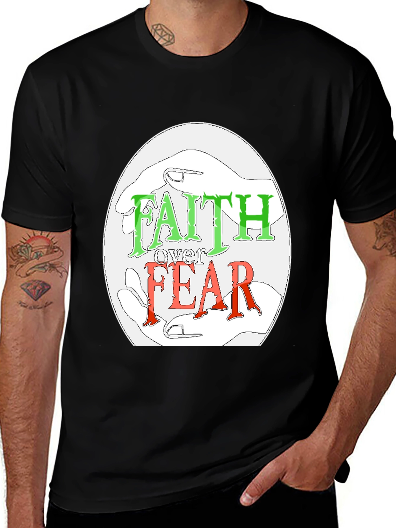 Faith Over Fear Graphic Tee - Religious Christian Apparel