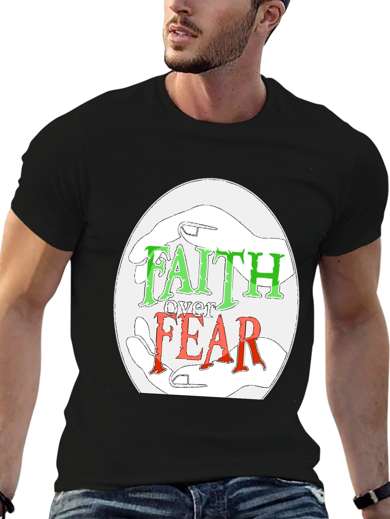 Faith Over Fear Graphic Tee - Religious Christian Apparel