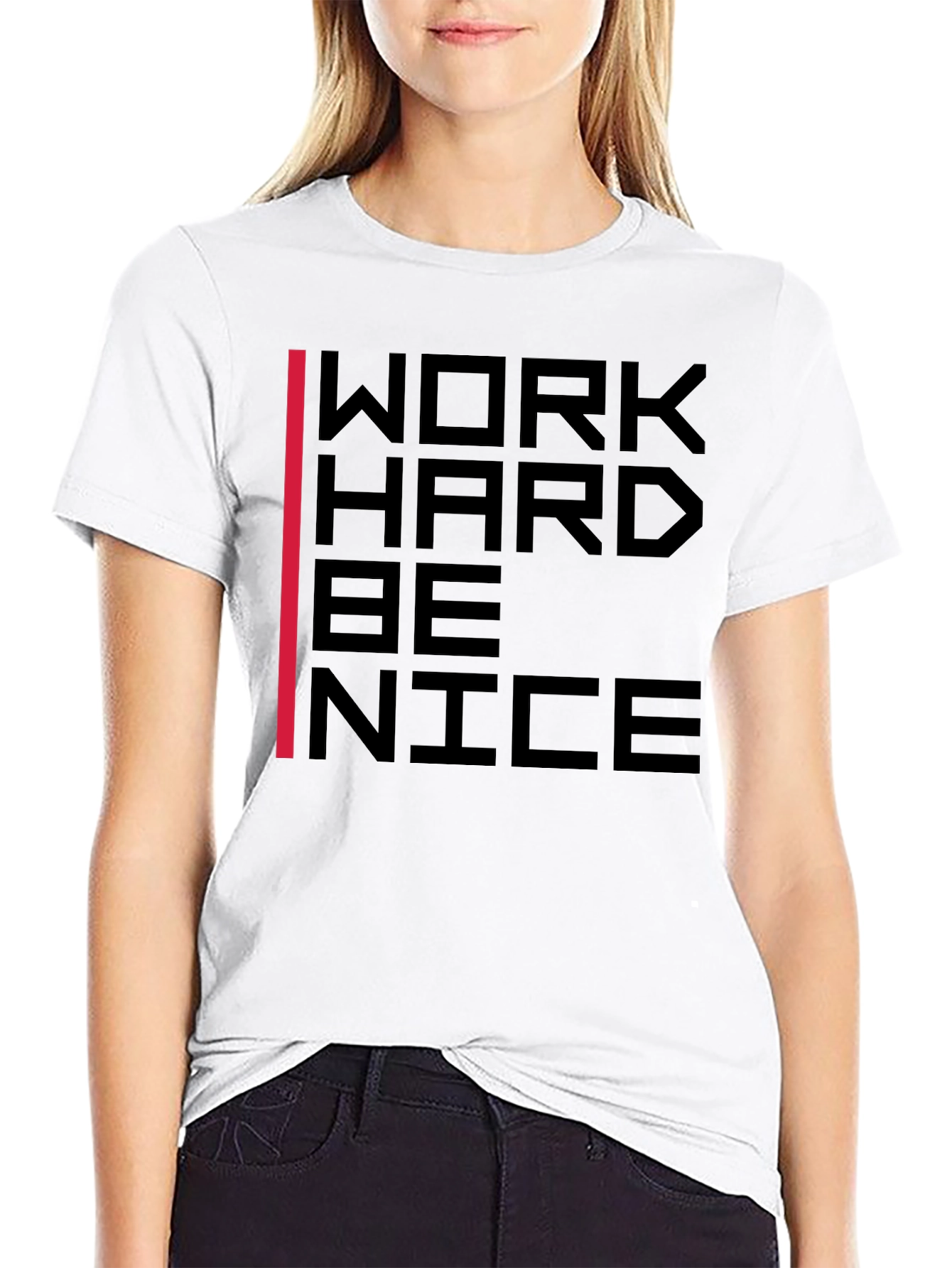 Work Hard Be Nice Graphic Tee - Black