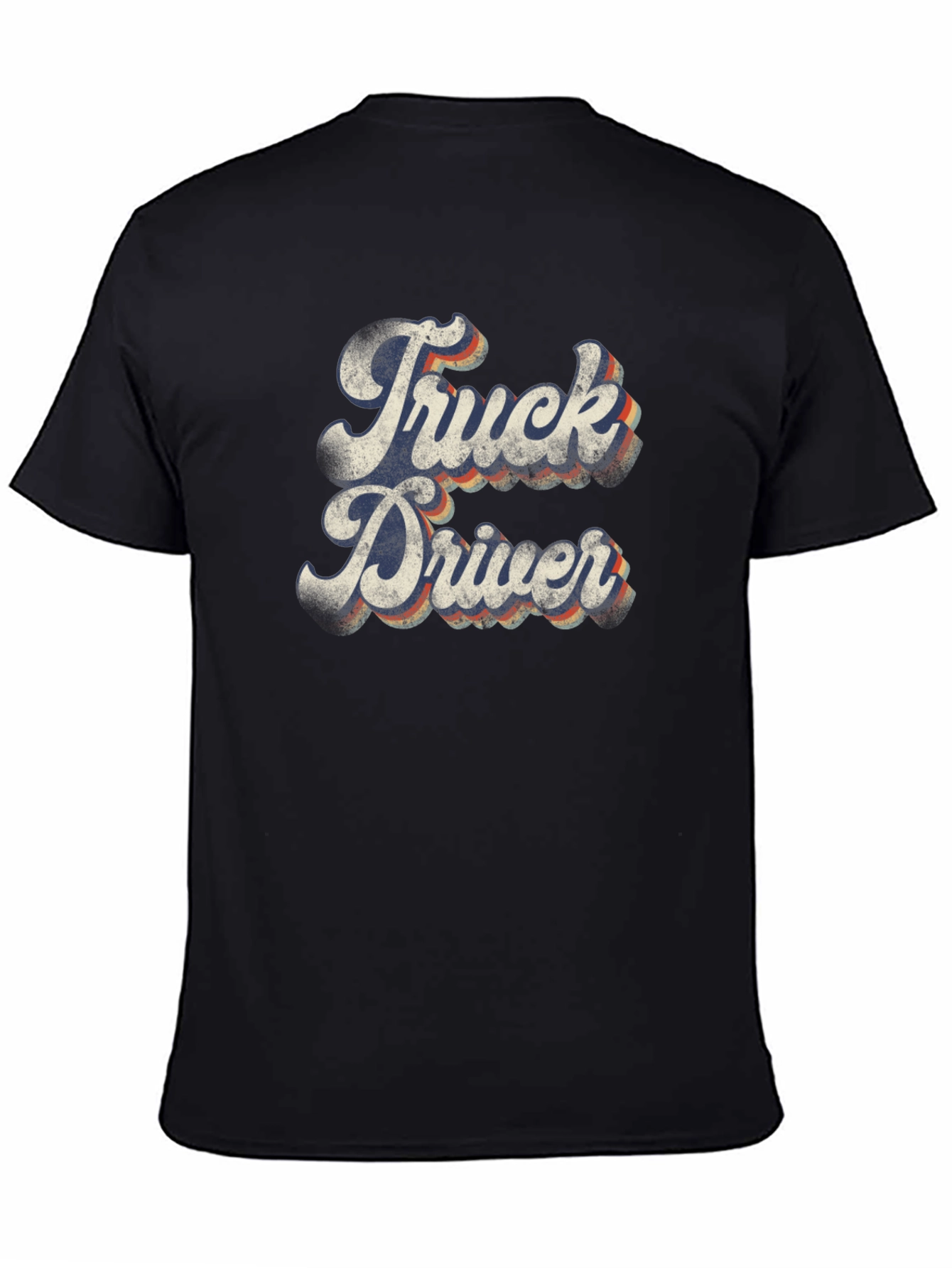 Retro Truck Driver Graphic Tee - Black