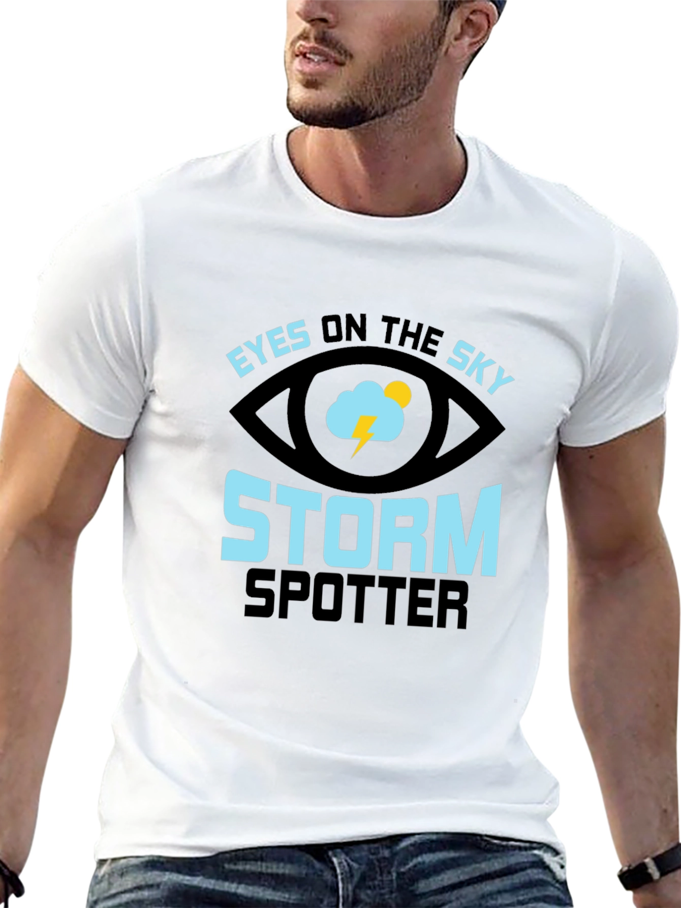 Eyes On The Sky Storm Spotter Black T-Shirt