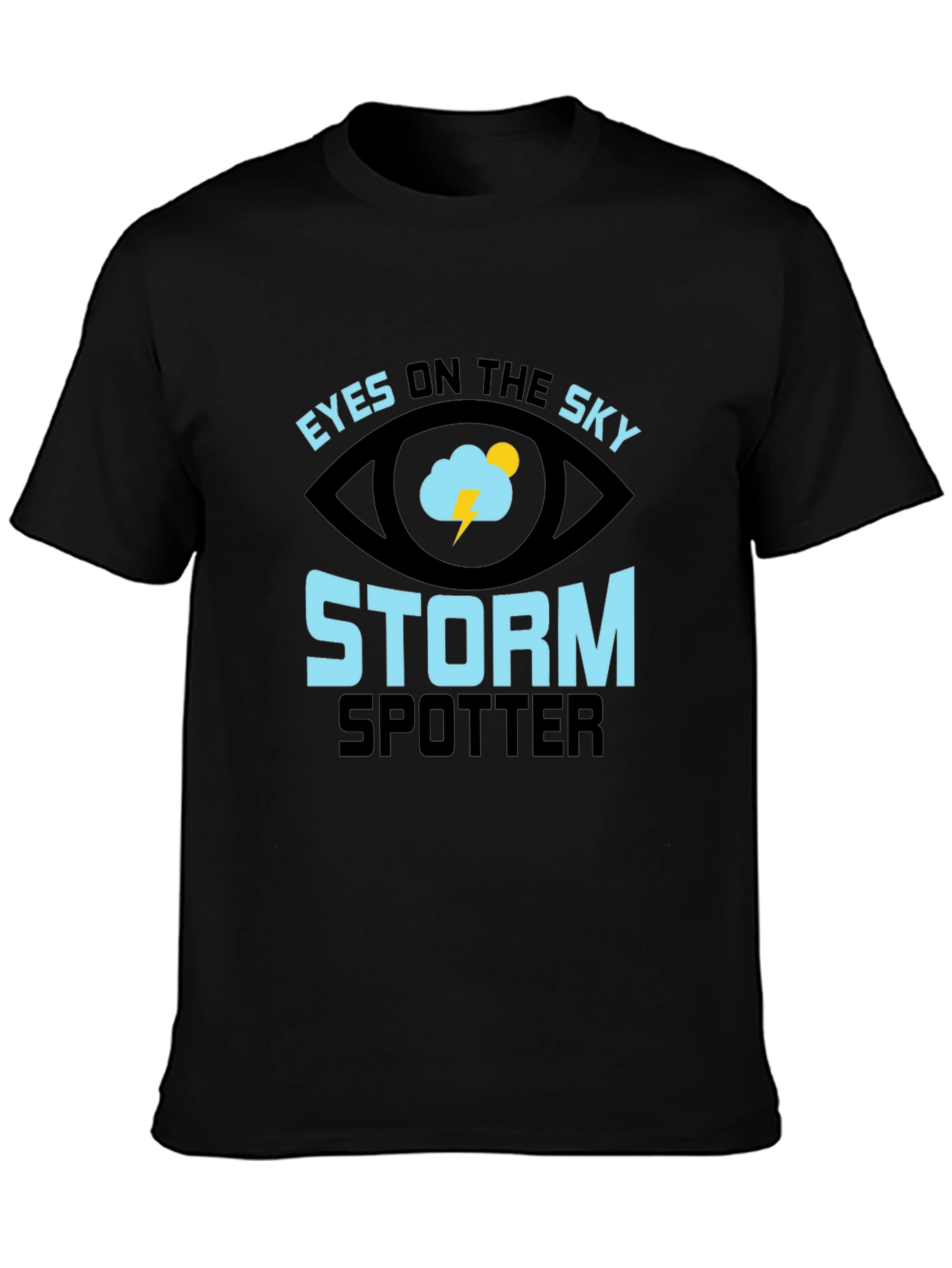 Eyes On The Sky Storm Spotter Black T-Shirt
