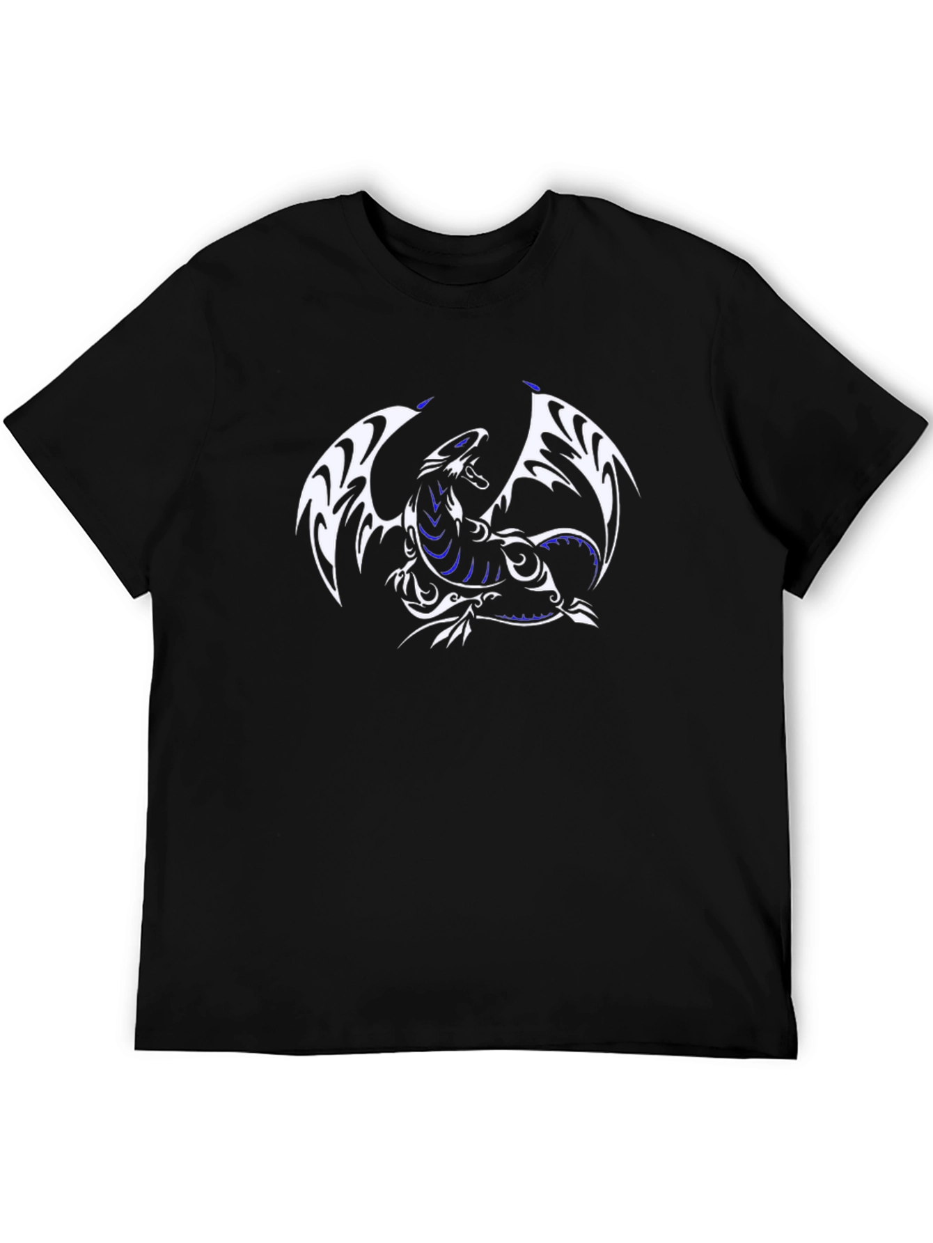 Dragon Graphic Tee - Black Cotton Blend Casual Wear