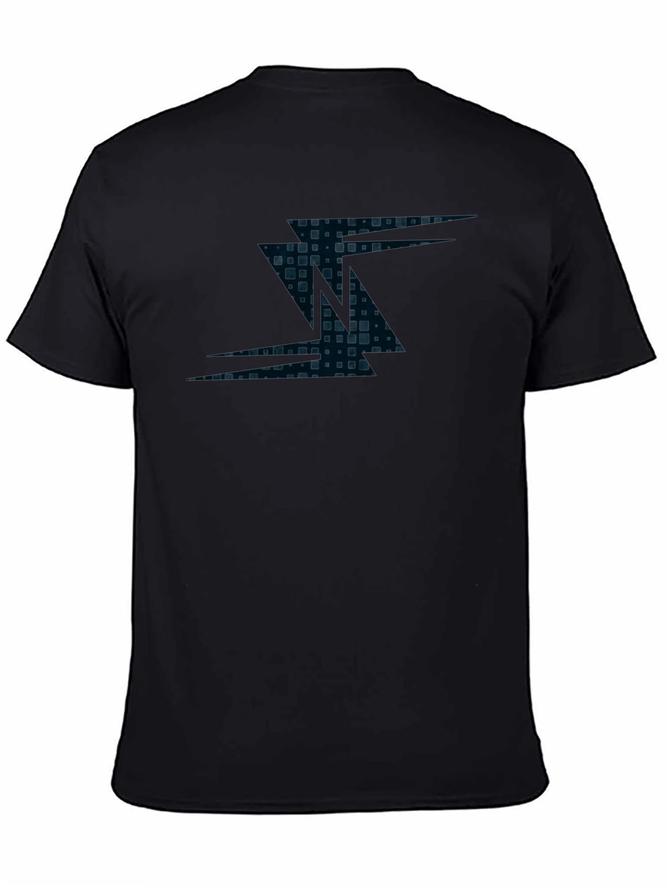 Modern Geometric Print Mens Black T-Shirt