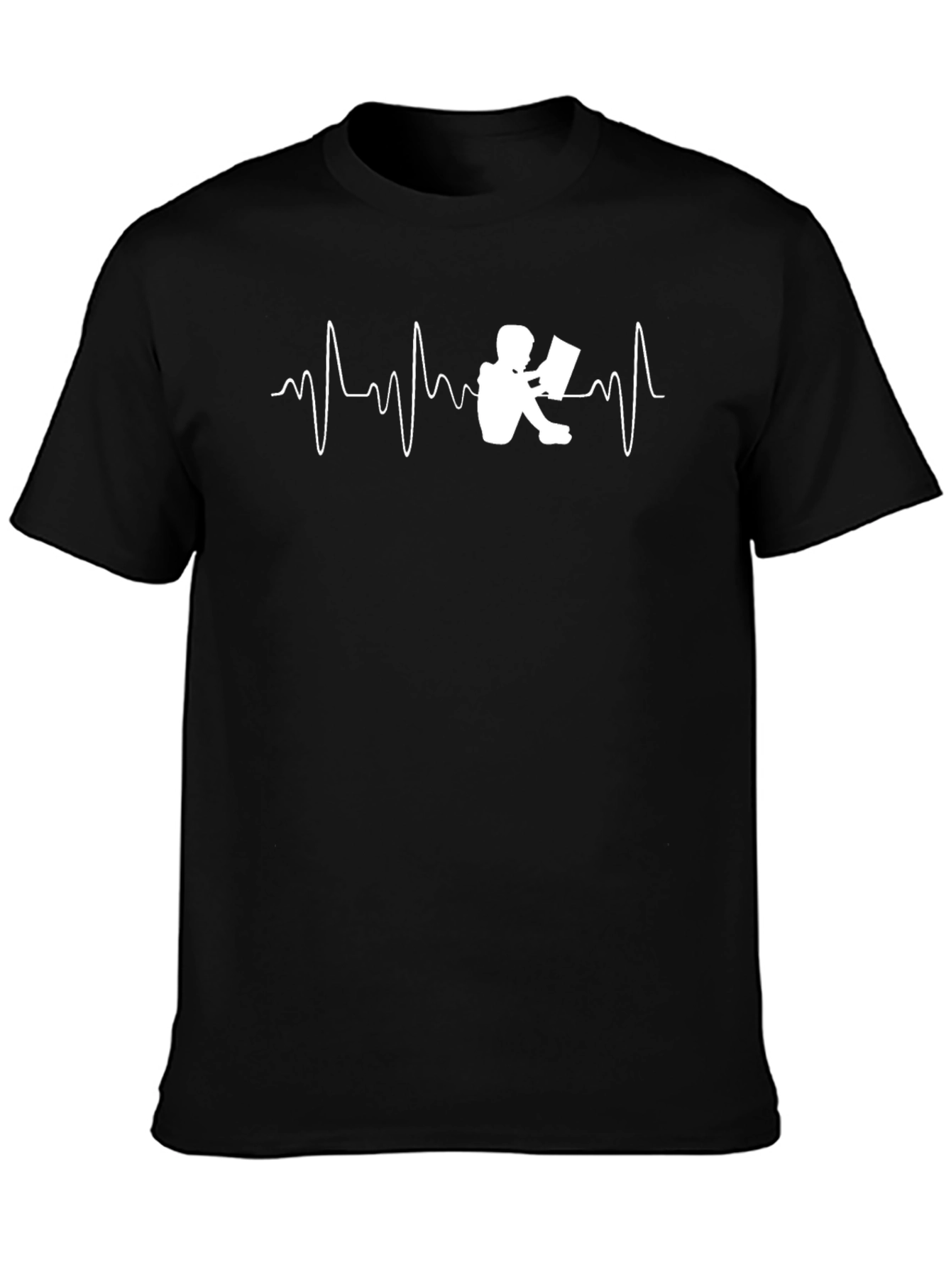 Reading Heartbeat Graphic T-Shirt - Black