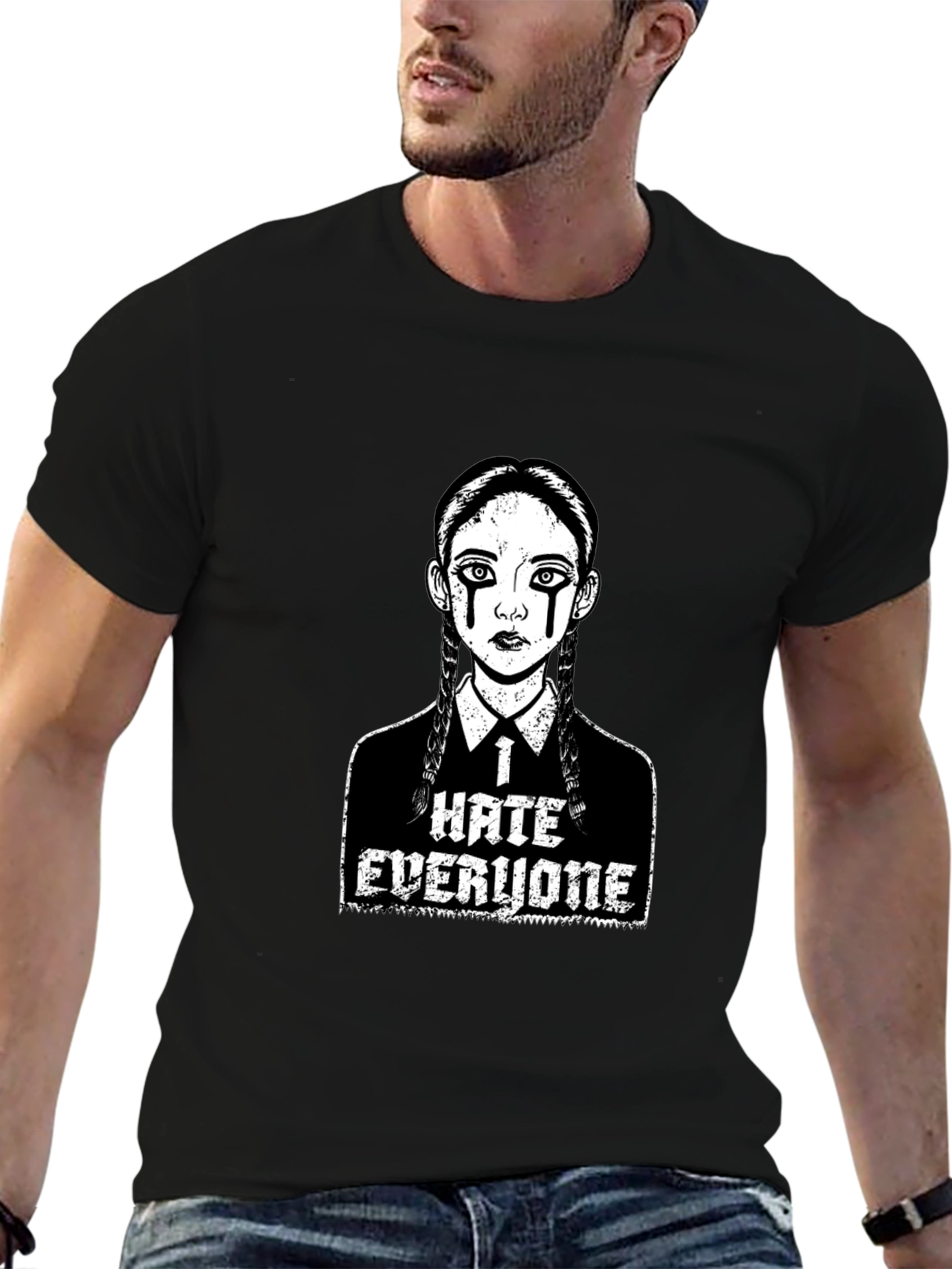 Wednesday Addams I Hate Everyone Black T-Shirt