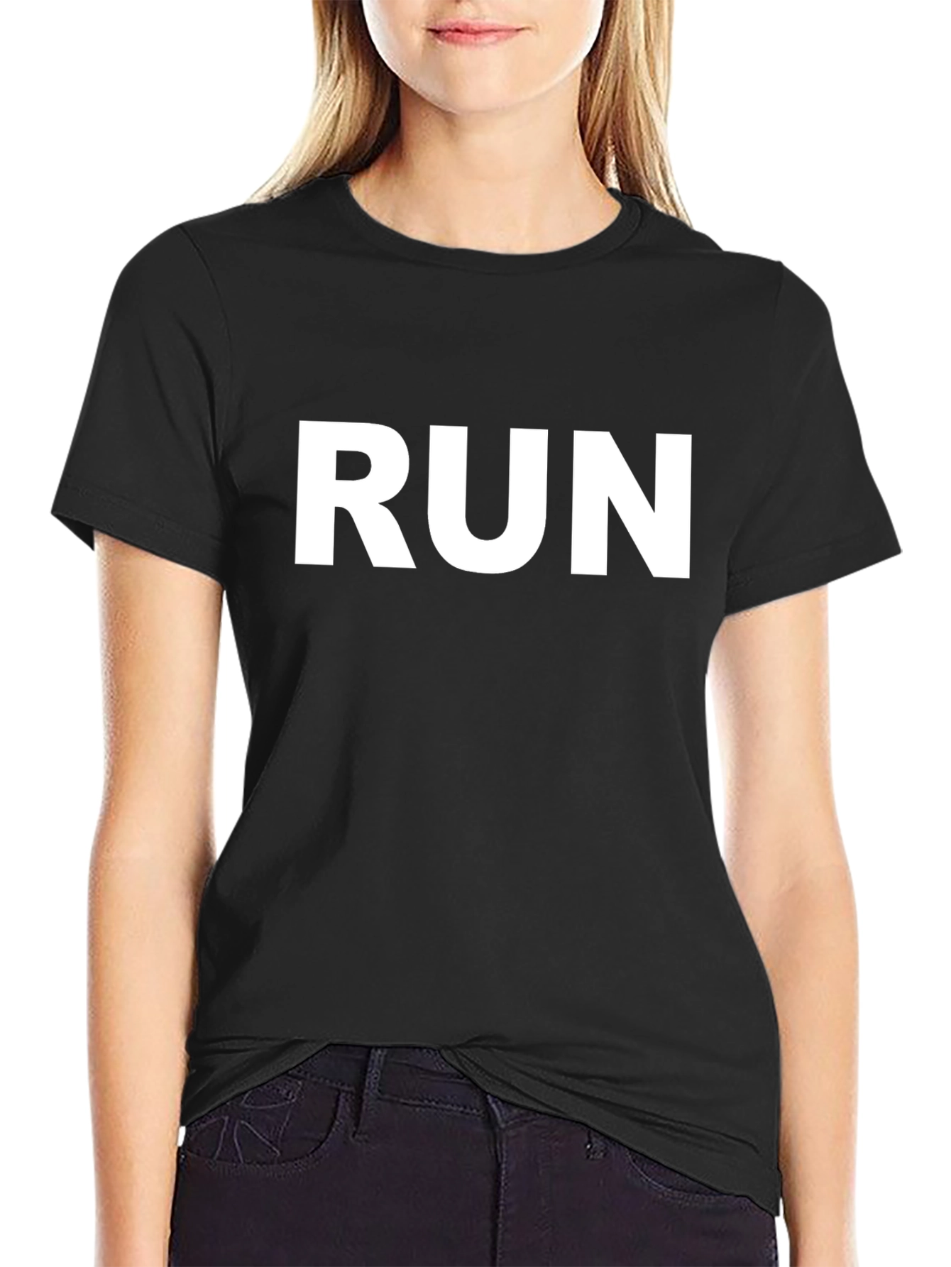 Run Graphic Black Tee